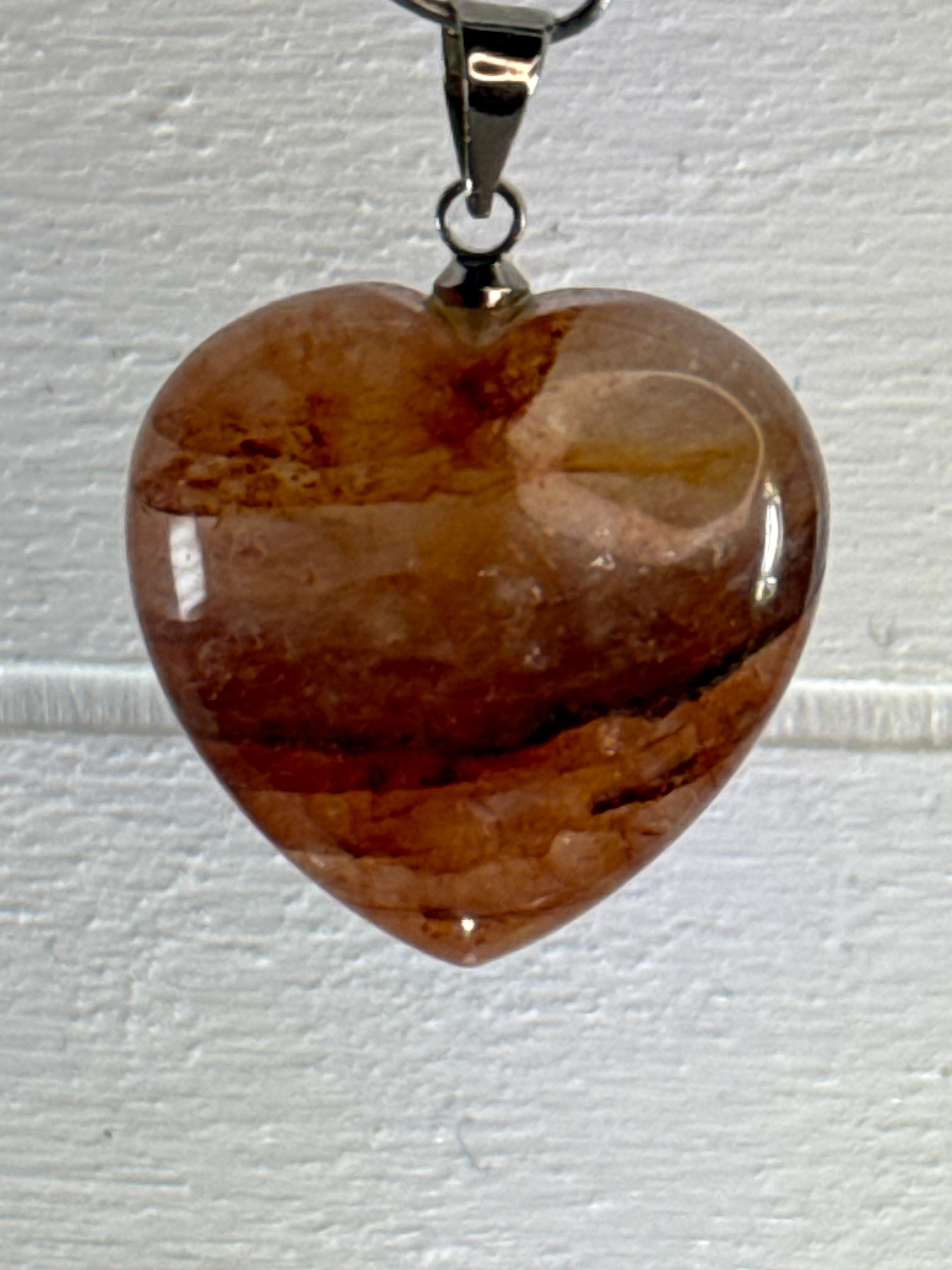 Fire Quartz Heart Pendant