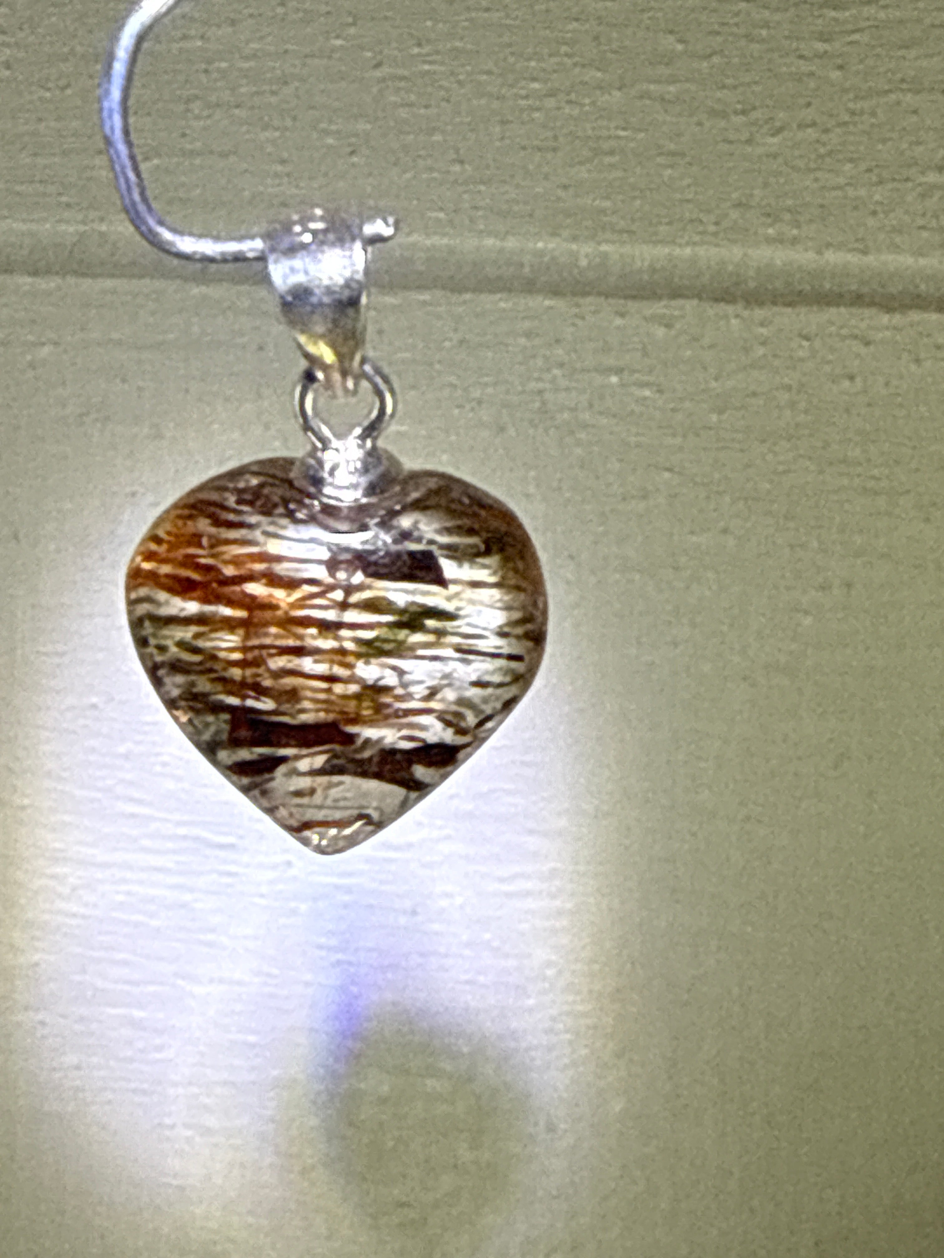 Copper Rutile & Green Tourmaline Heart Pendant
