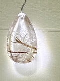 Green Tourmaline in Quartz Pendant
