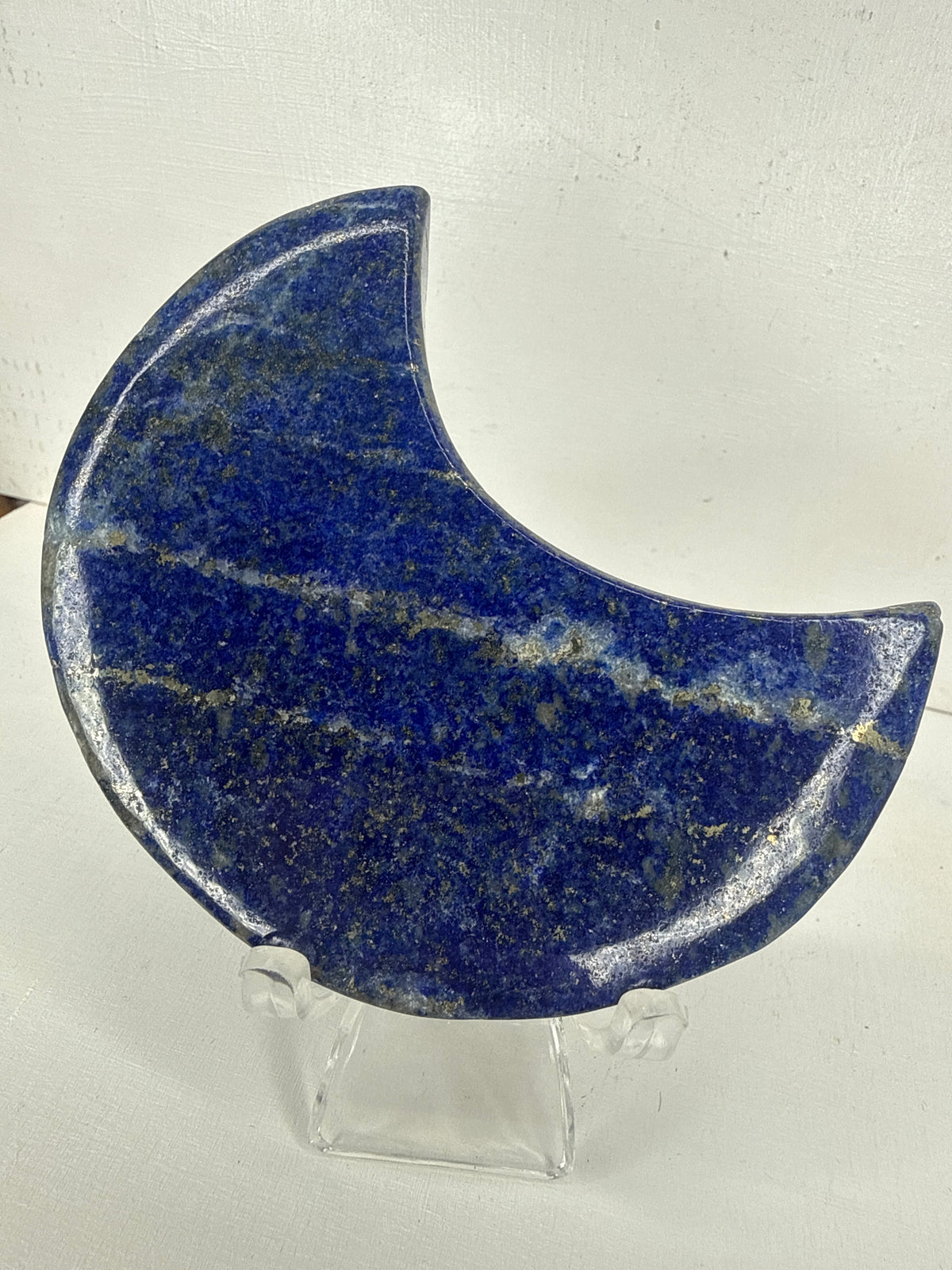 Lapis Lazuli with Pyrite Moon Carving
