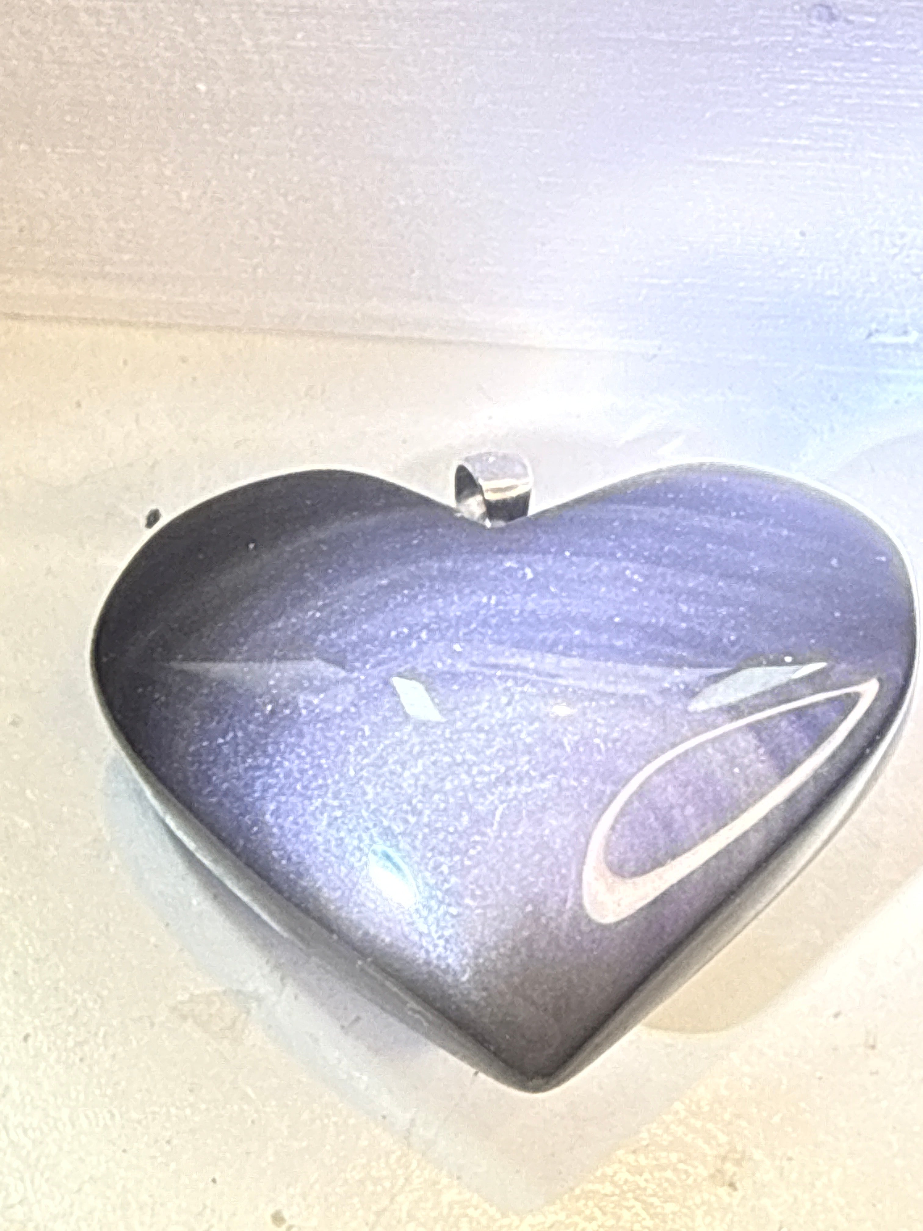 Rainbow Obsidian Heart Pendant
