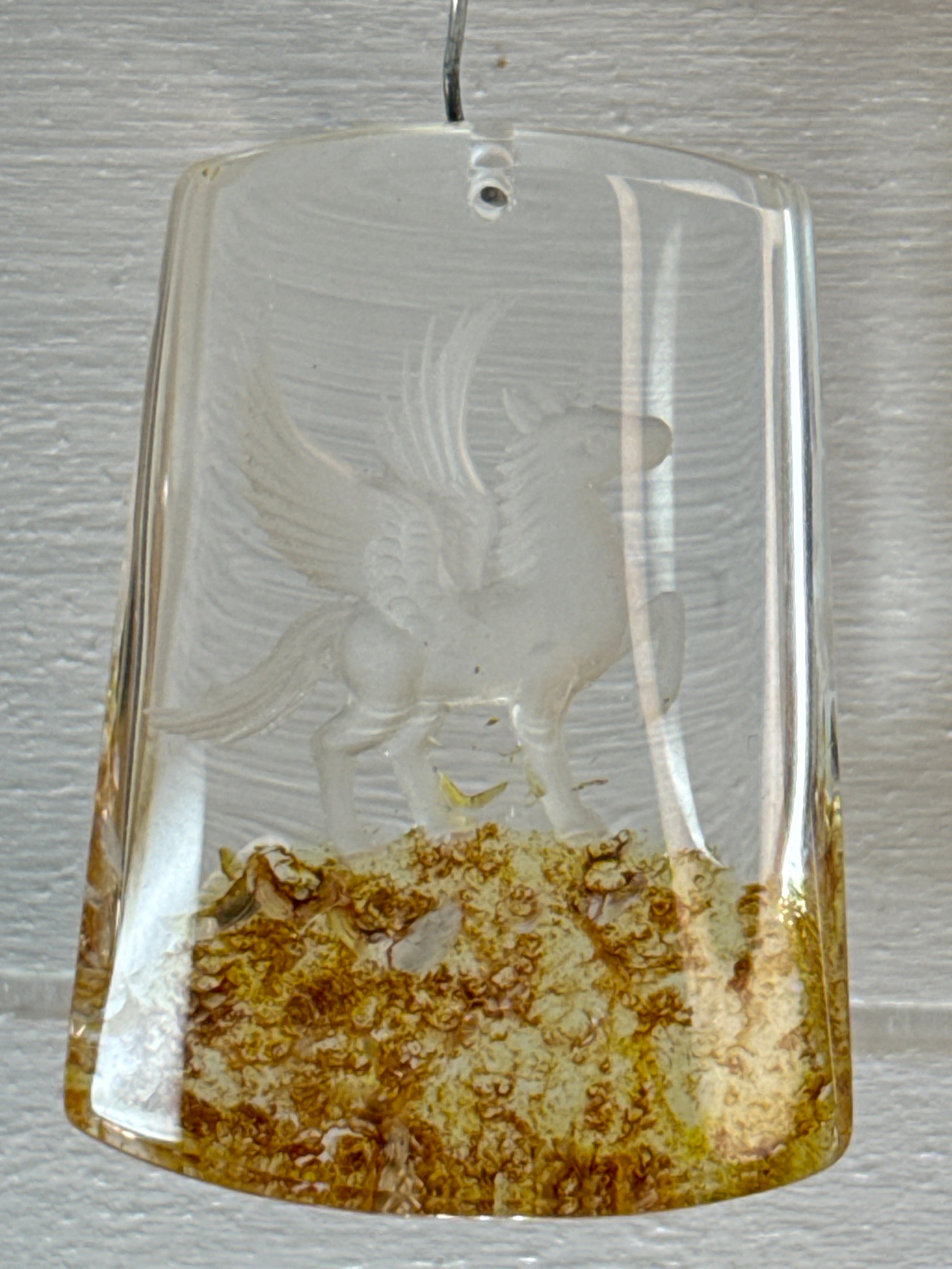 Carved Winged Unicorn Pendant