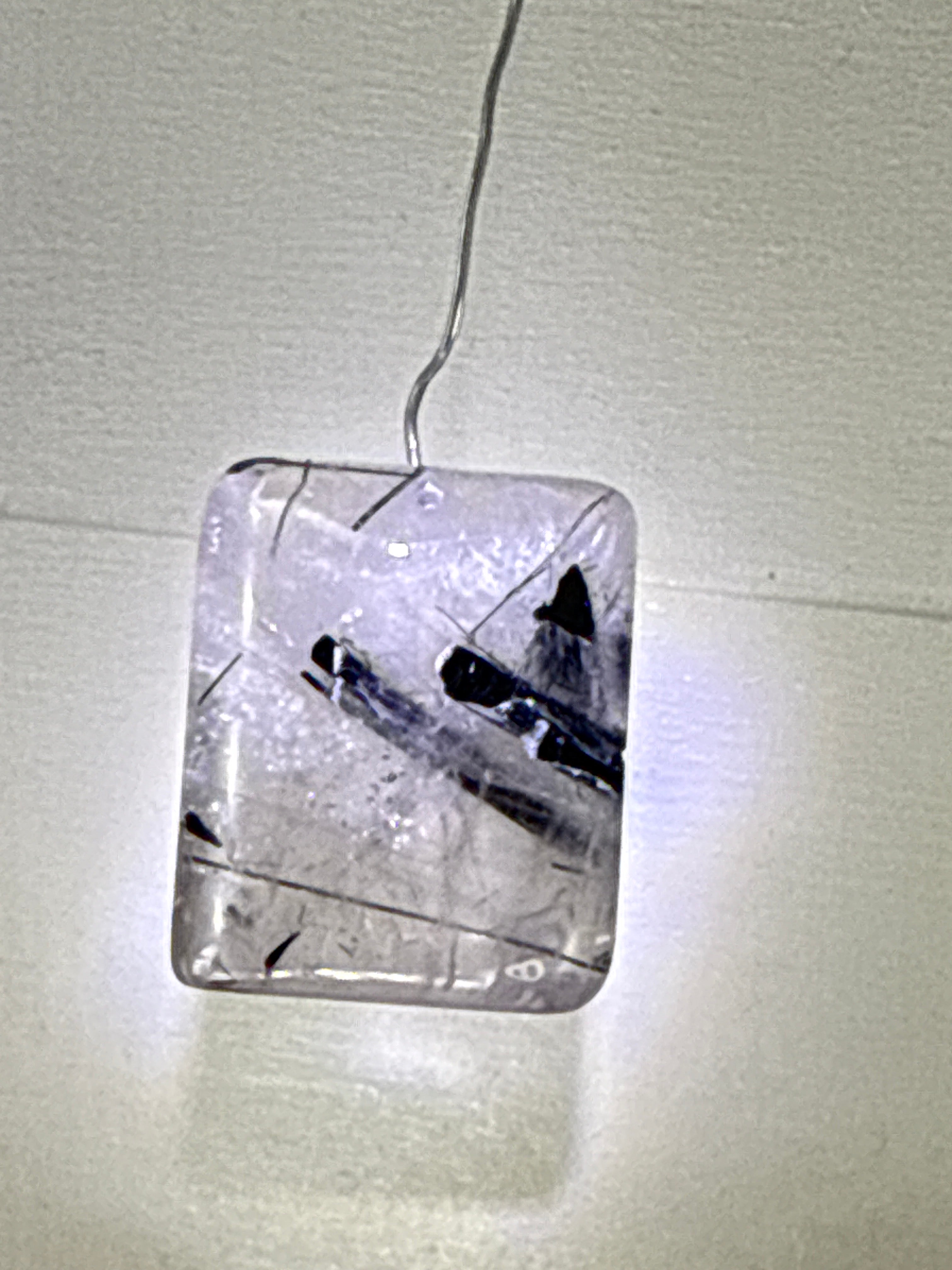 Black Tourmaline in Quartz Pendant