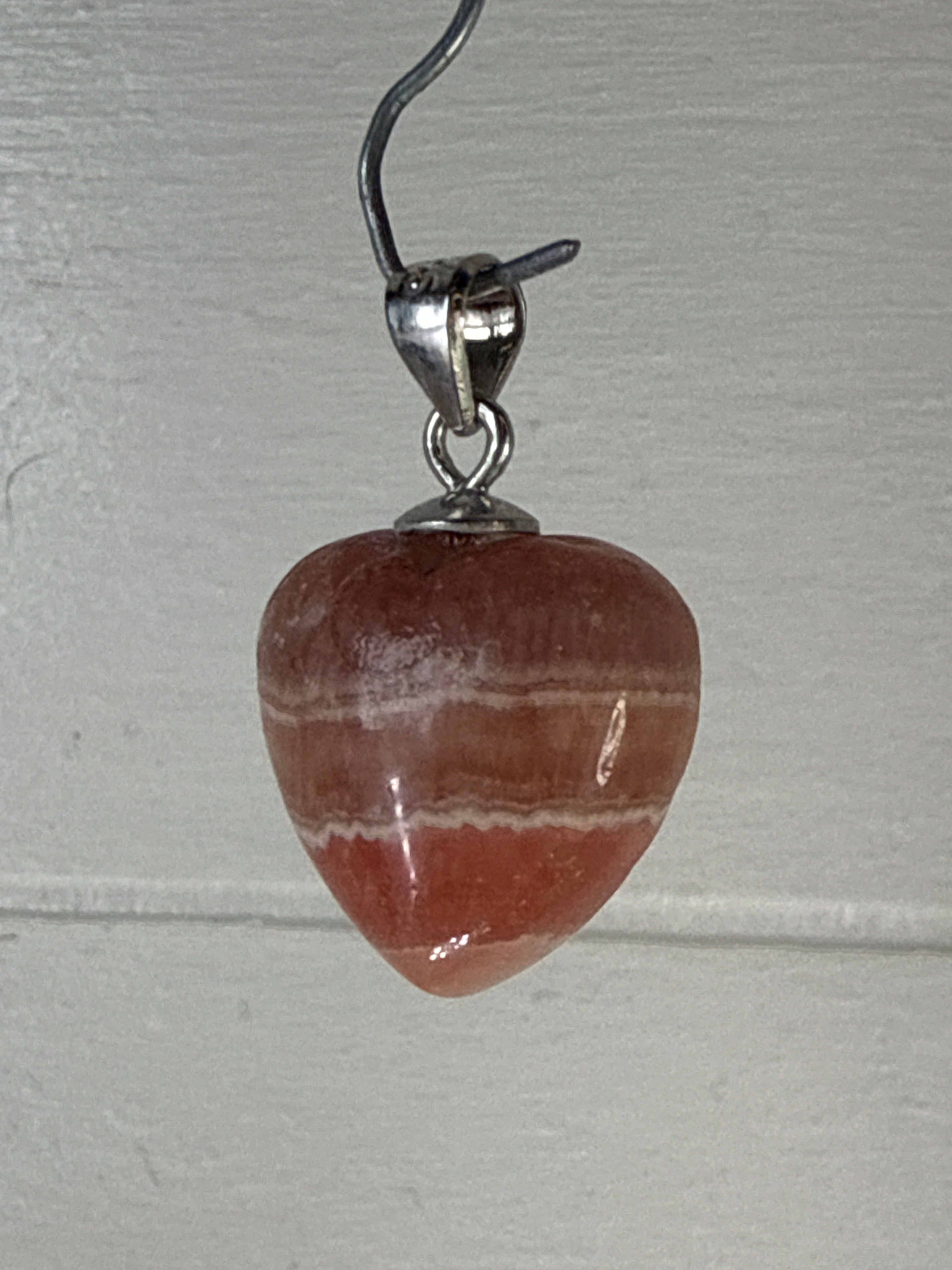 Rhodochrosite Heart Pendant