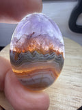 Amethyst with Mexican Lace Agate Pendant