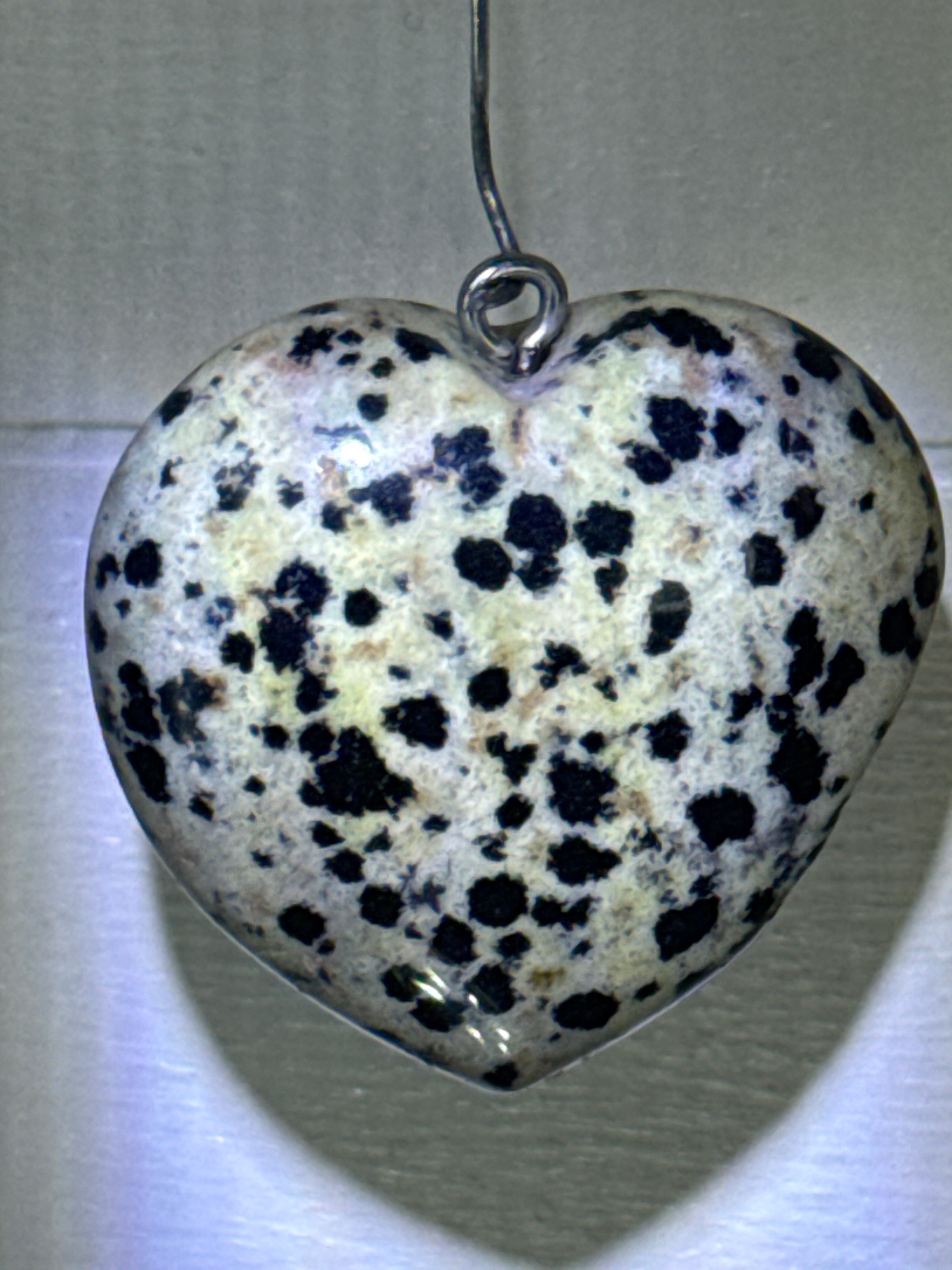 Dalmatian Jasper Heart Pendant