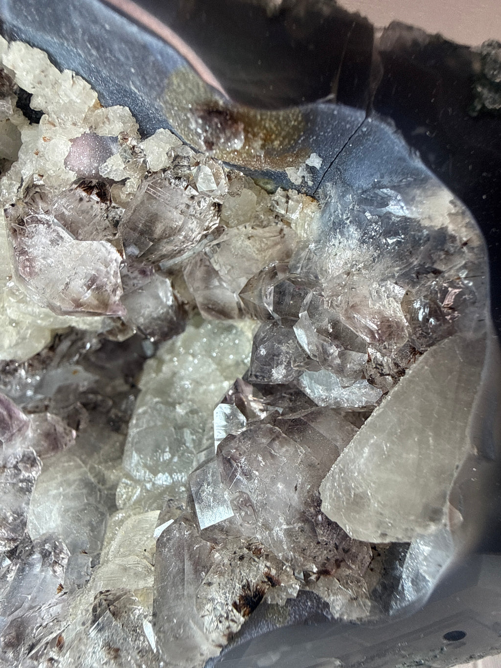 Amethyst Geode with Heavy Inclusions