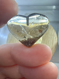Golden Rutile & Garden Quartz in Smokey Quartz Heart Pendant