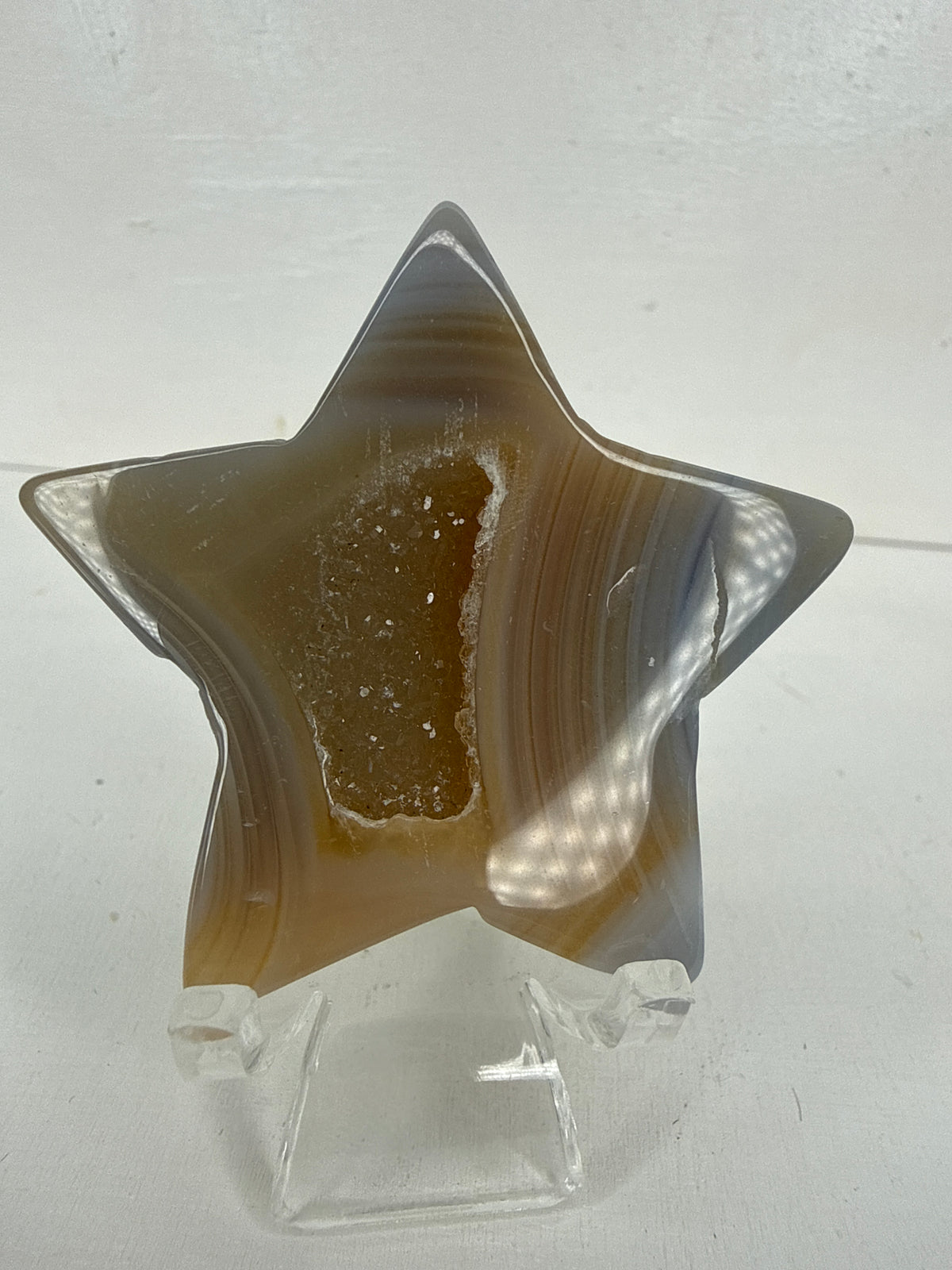 Druzy Agate Star Carving