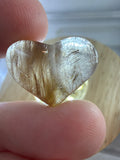 Gold Rutile Heart Pendant