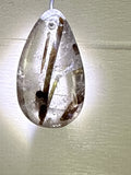 Green Tourmaline in Quartz Pendant