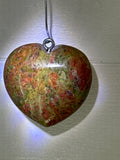 Unakite Heart Pendant
