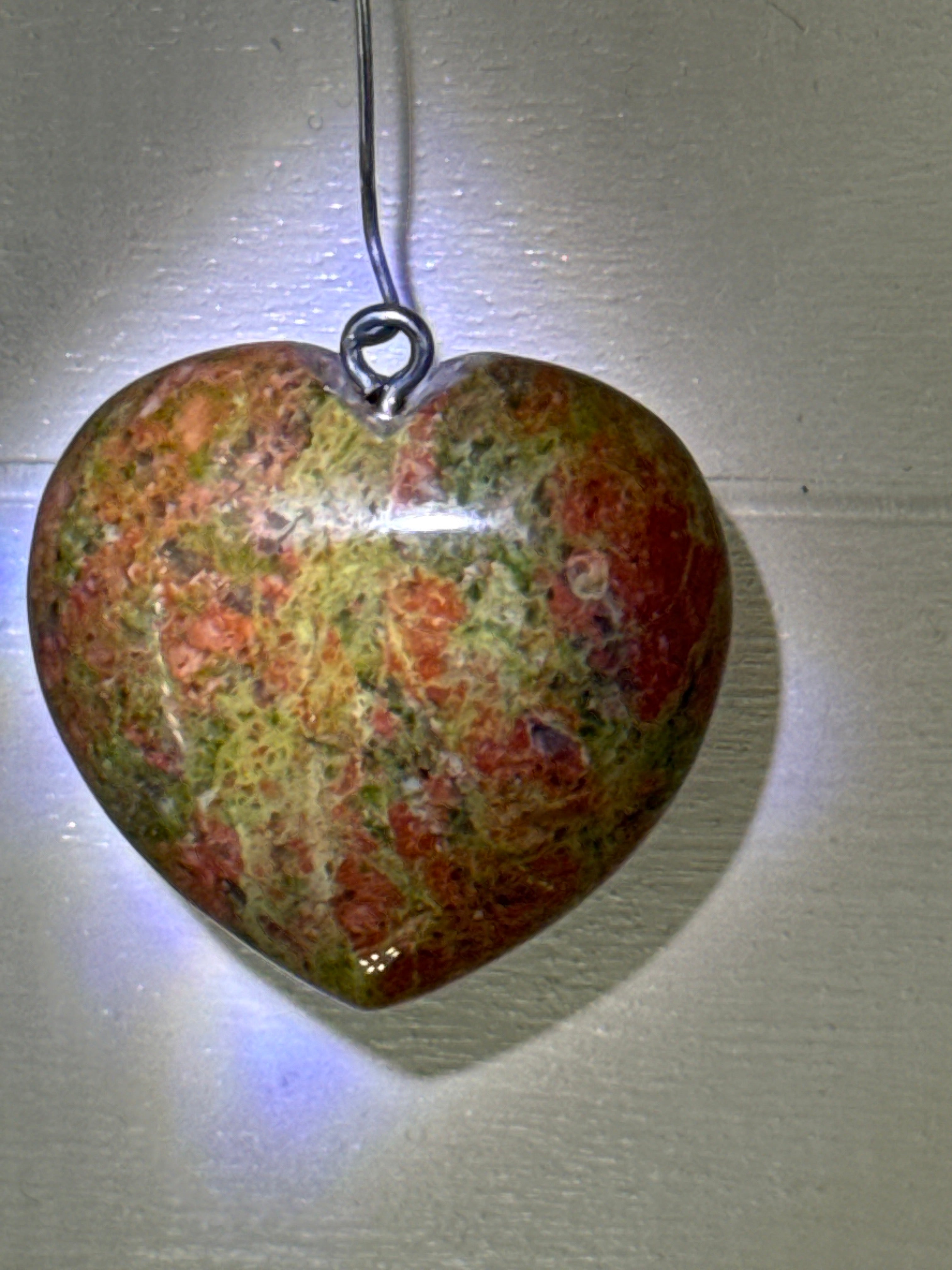 Unakite Heart Pendant