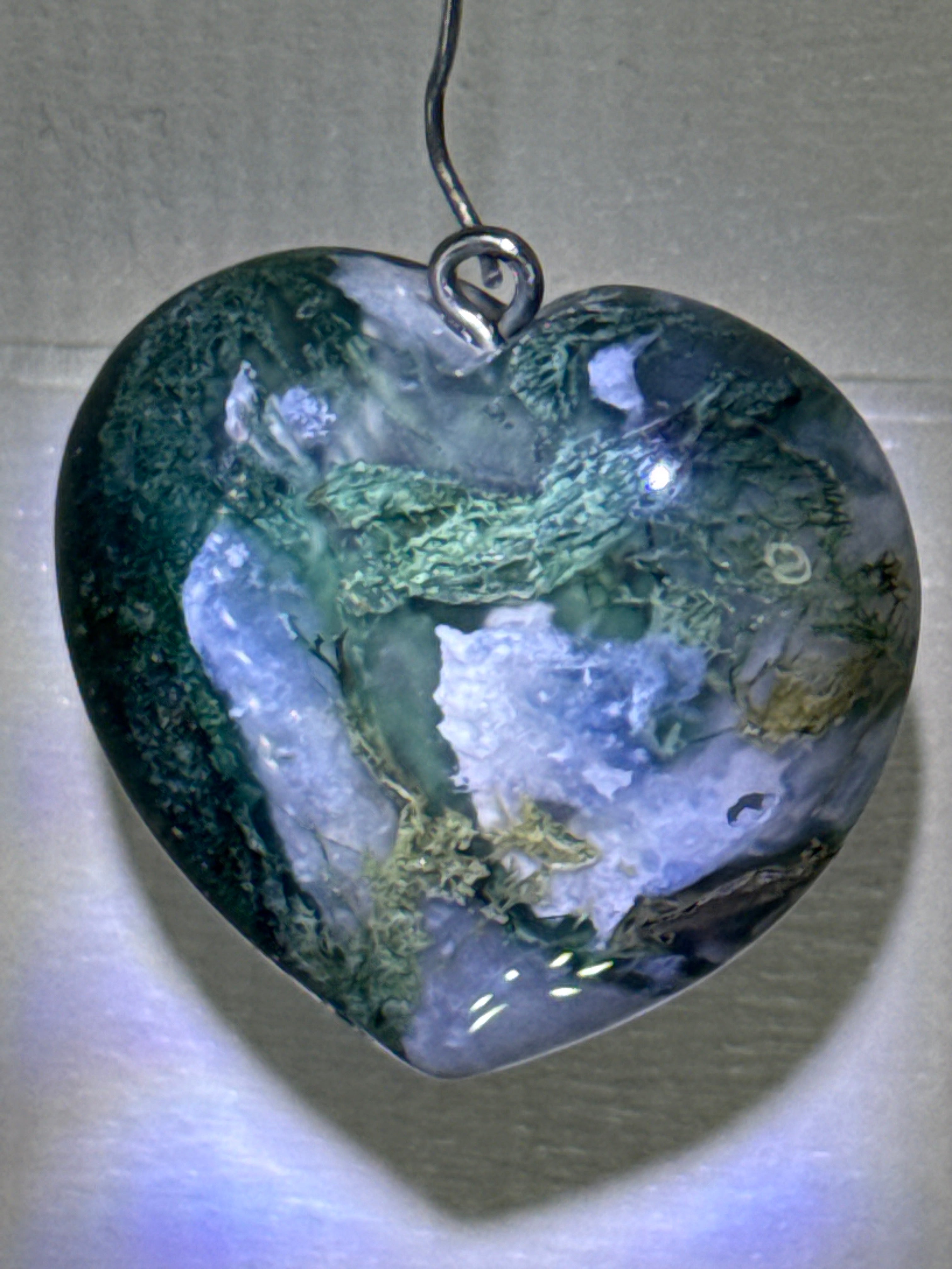 Moss Agate Heart Pendant