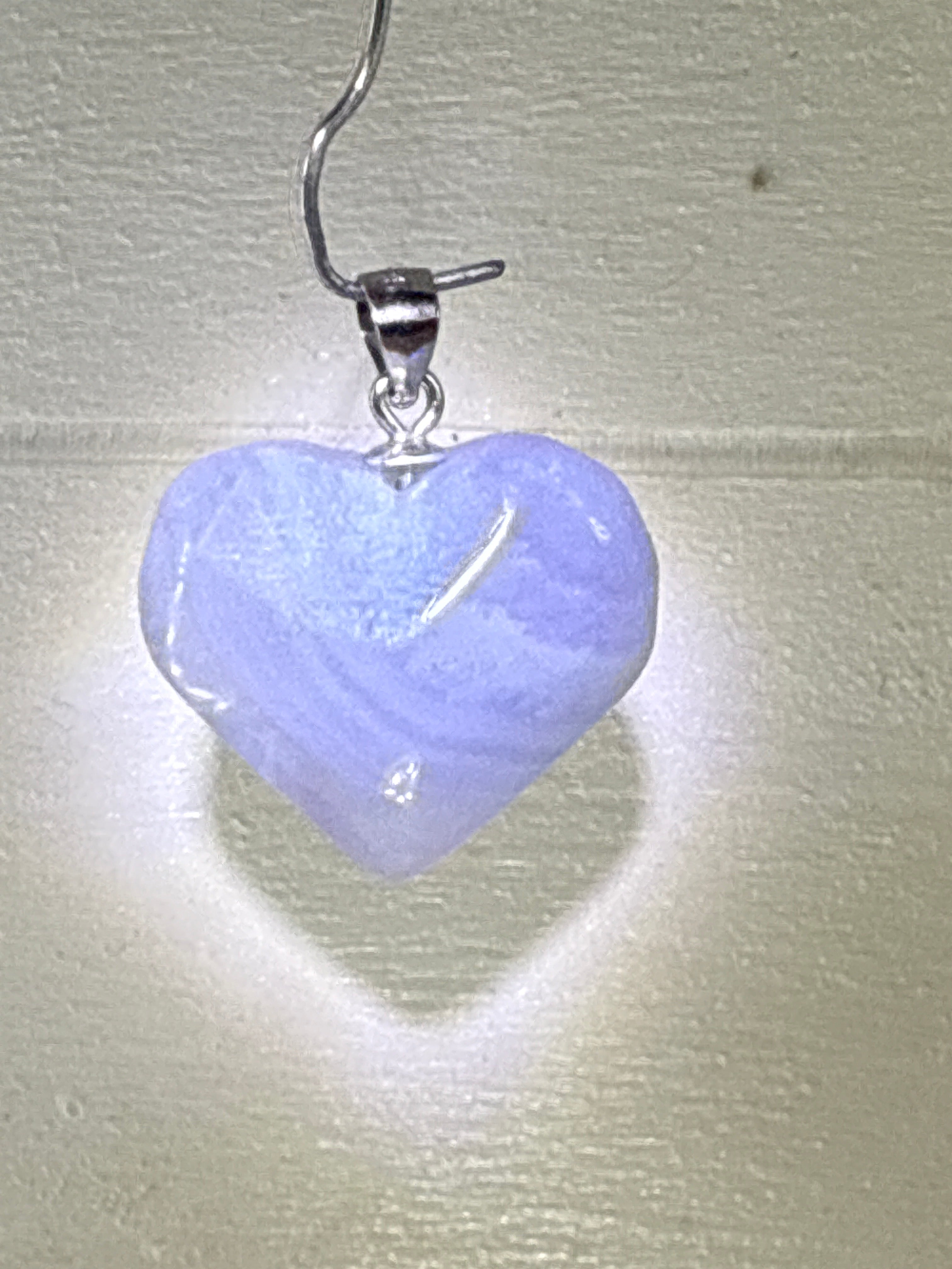 Blue Lace Agate Heart Pendant