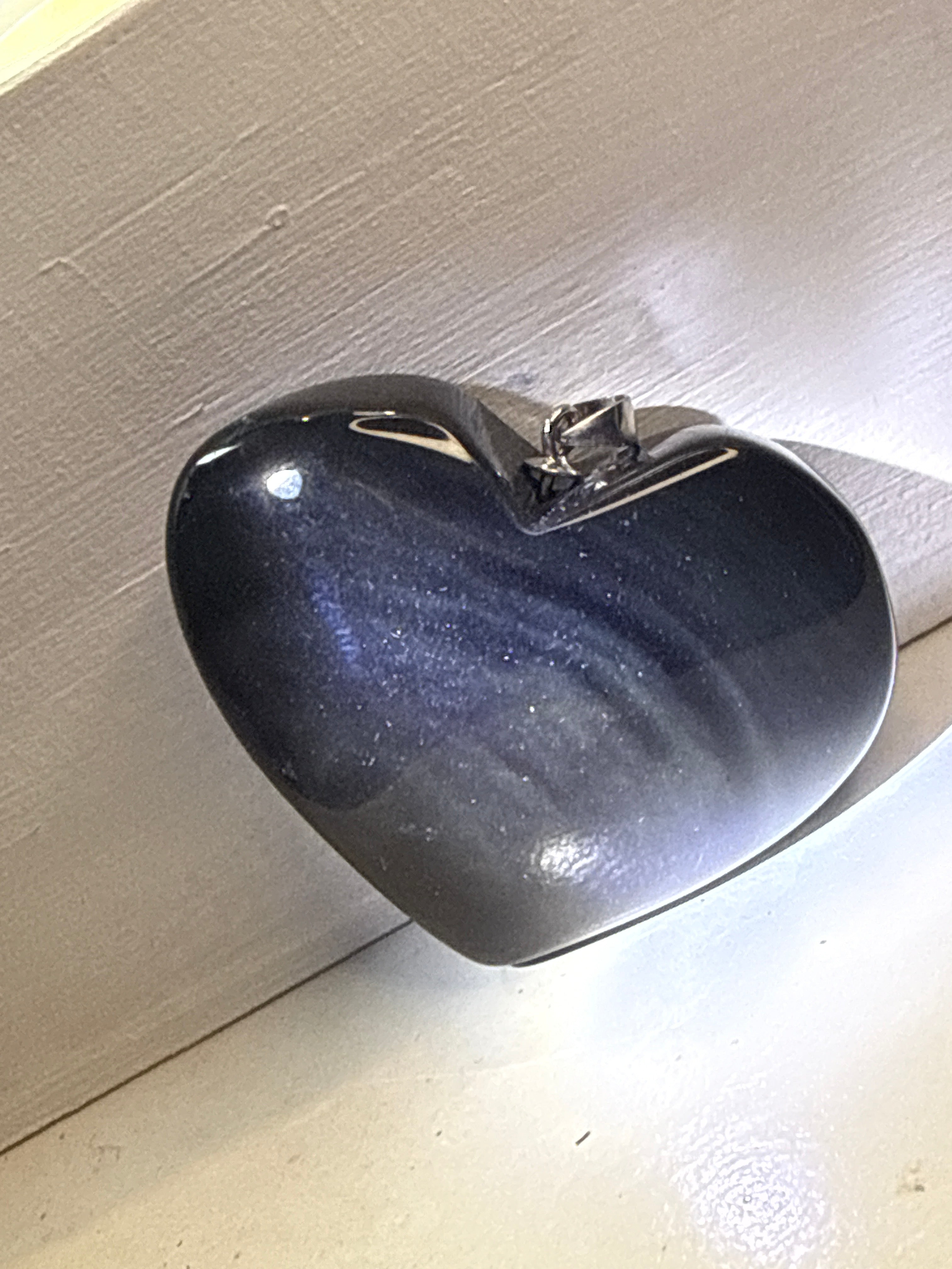 Rainbow Obsidian Heart Pendant