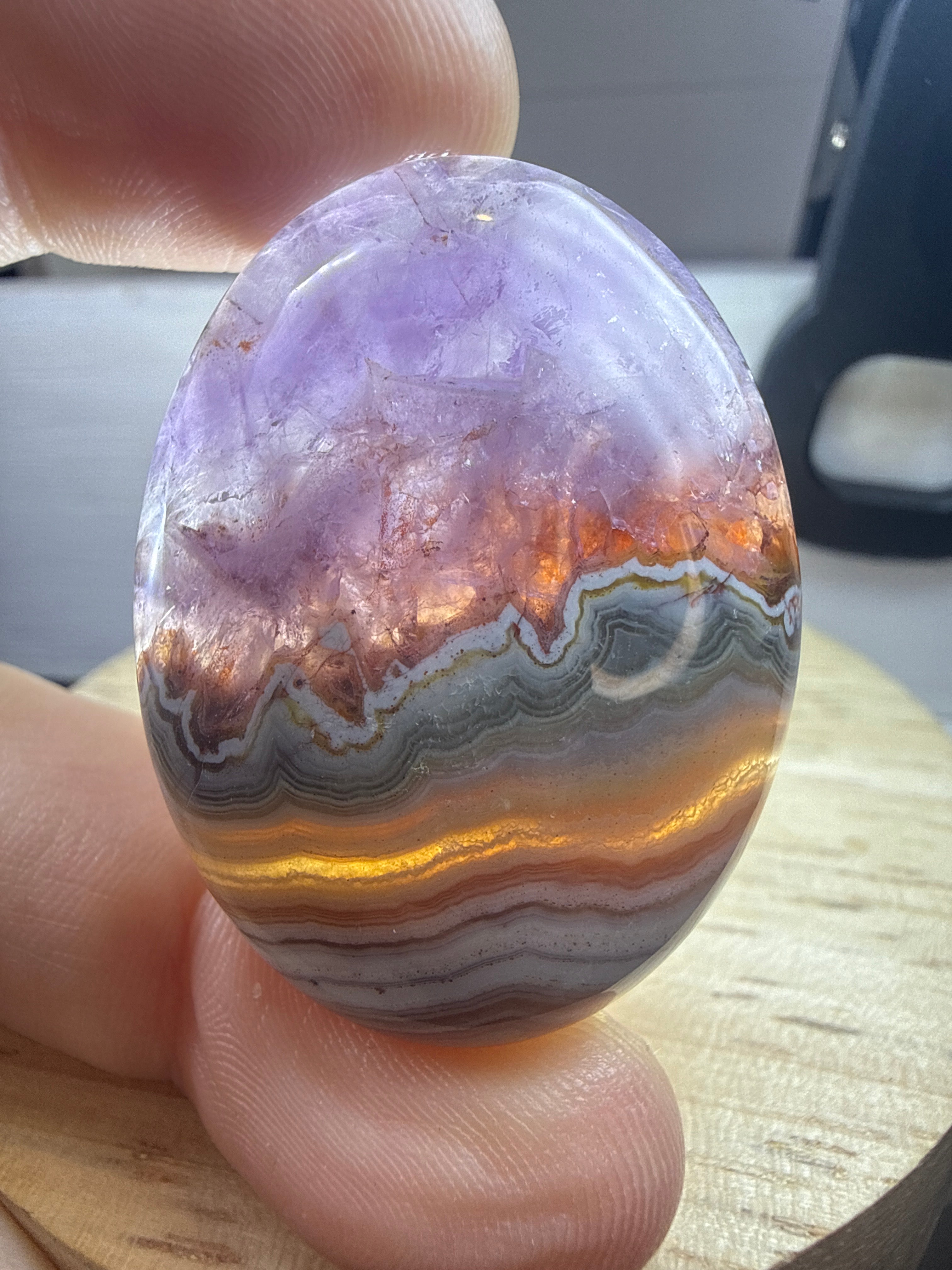 Amethyst with Mexican Lace Agate Pendant