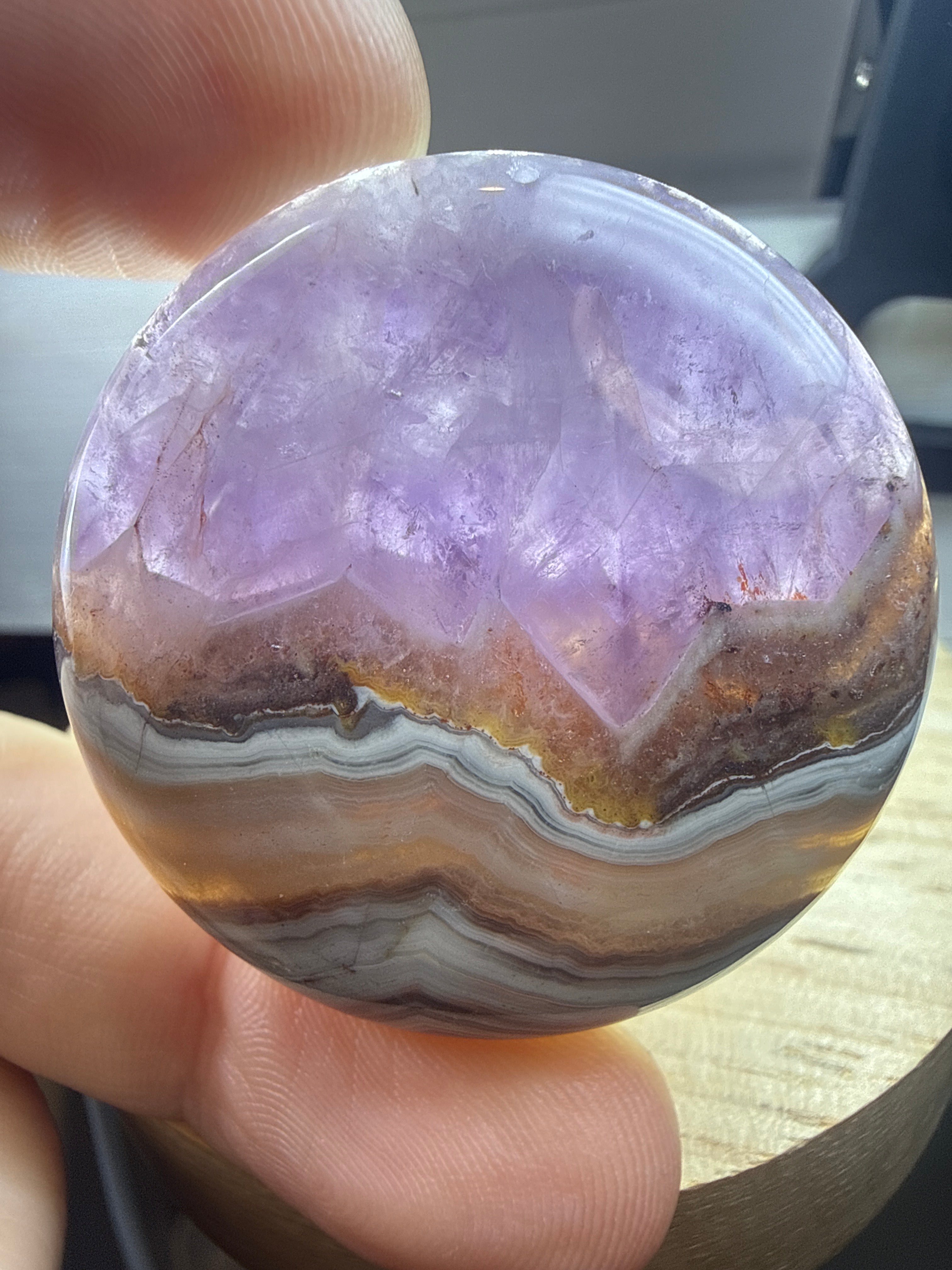 Amethyst with Mexican Lace Agate Pendant