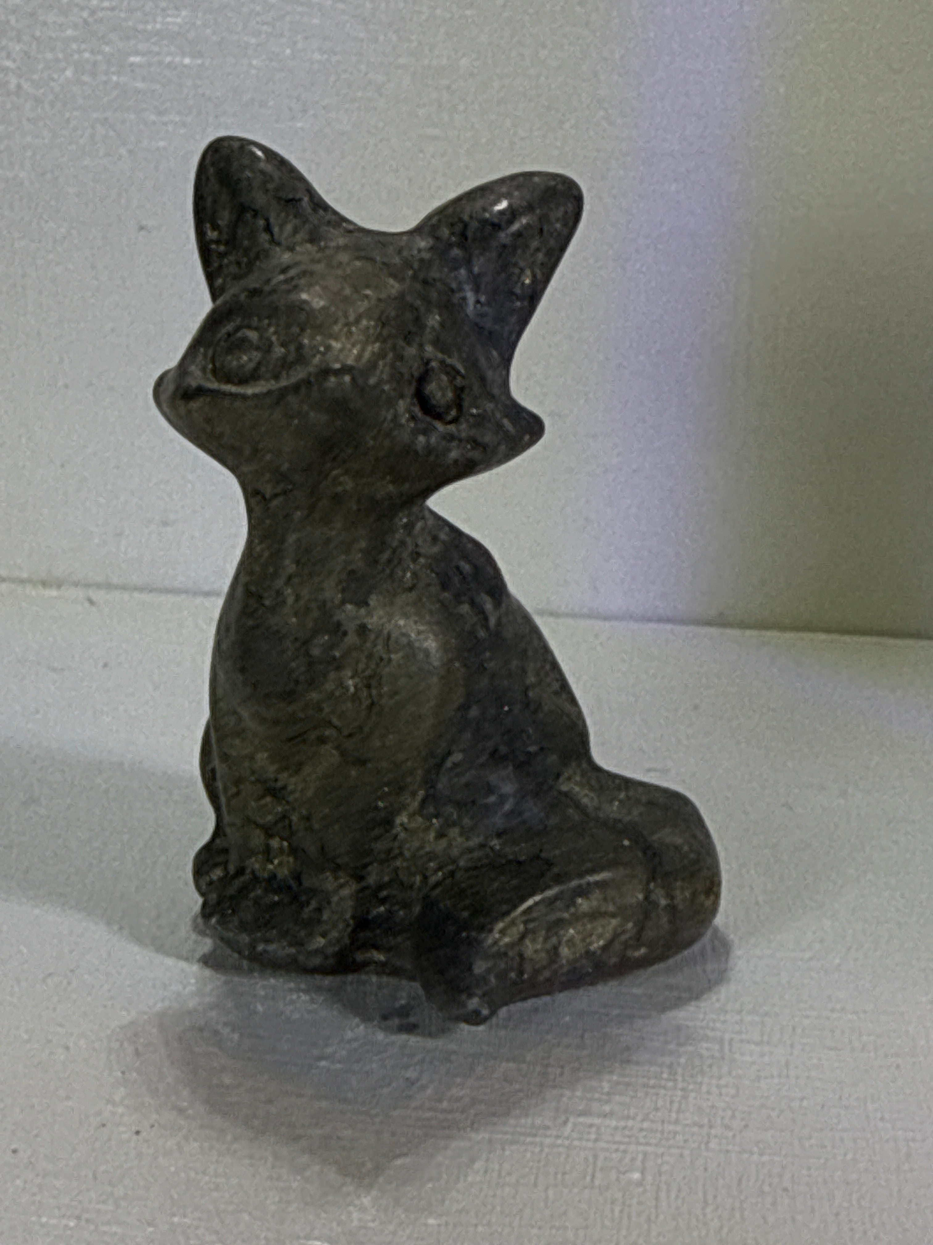 Pyrite Fox Carving