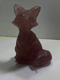 Strawberry Quartz Fox Carving