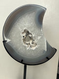 Druzy Agate Moon Carving