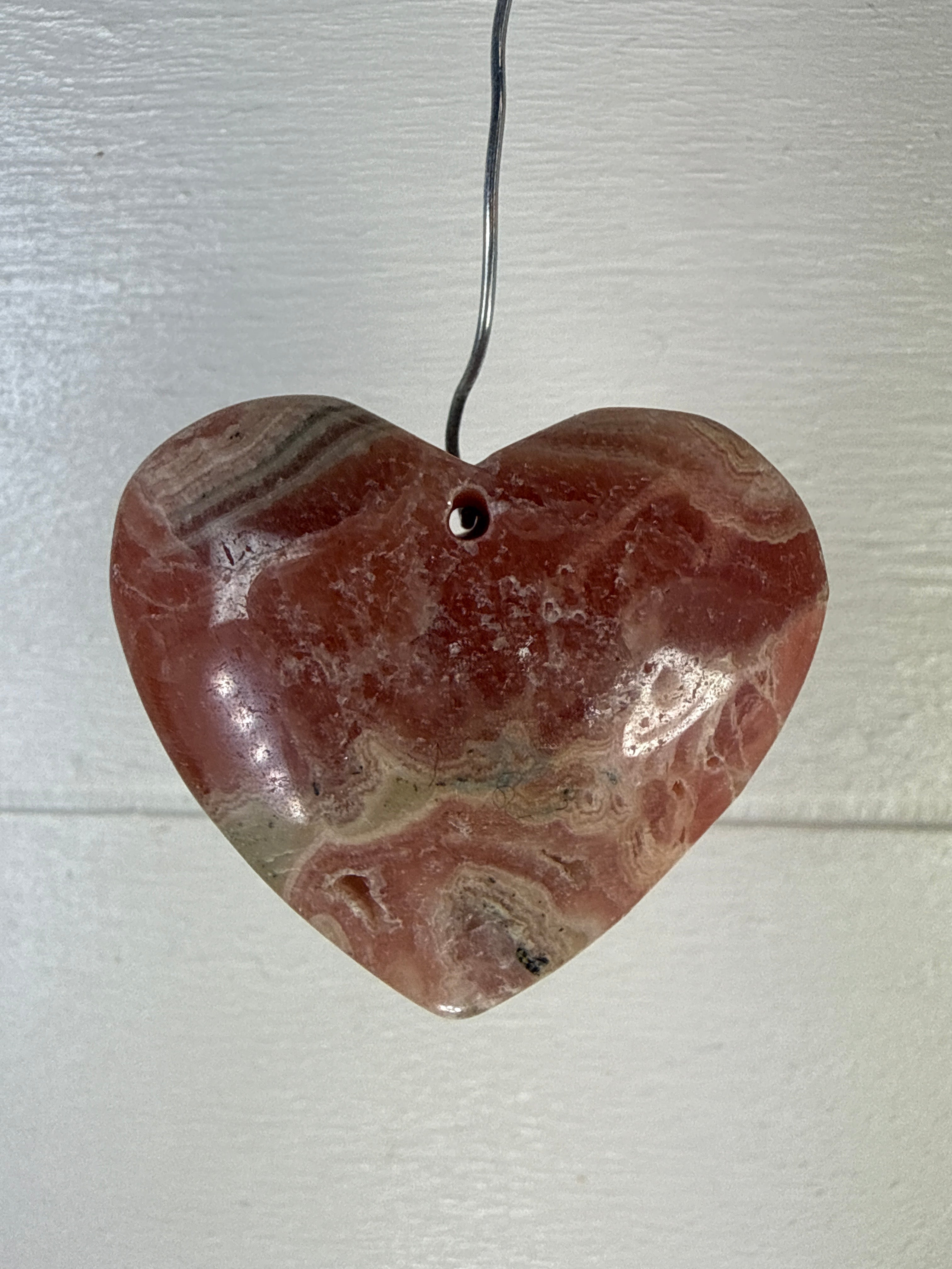 Rhodochrosite Heart Pendant