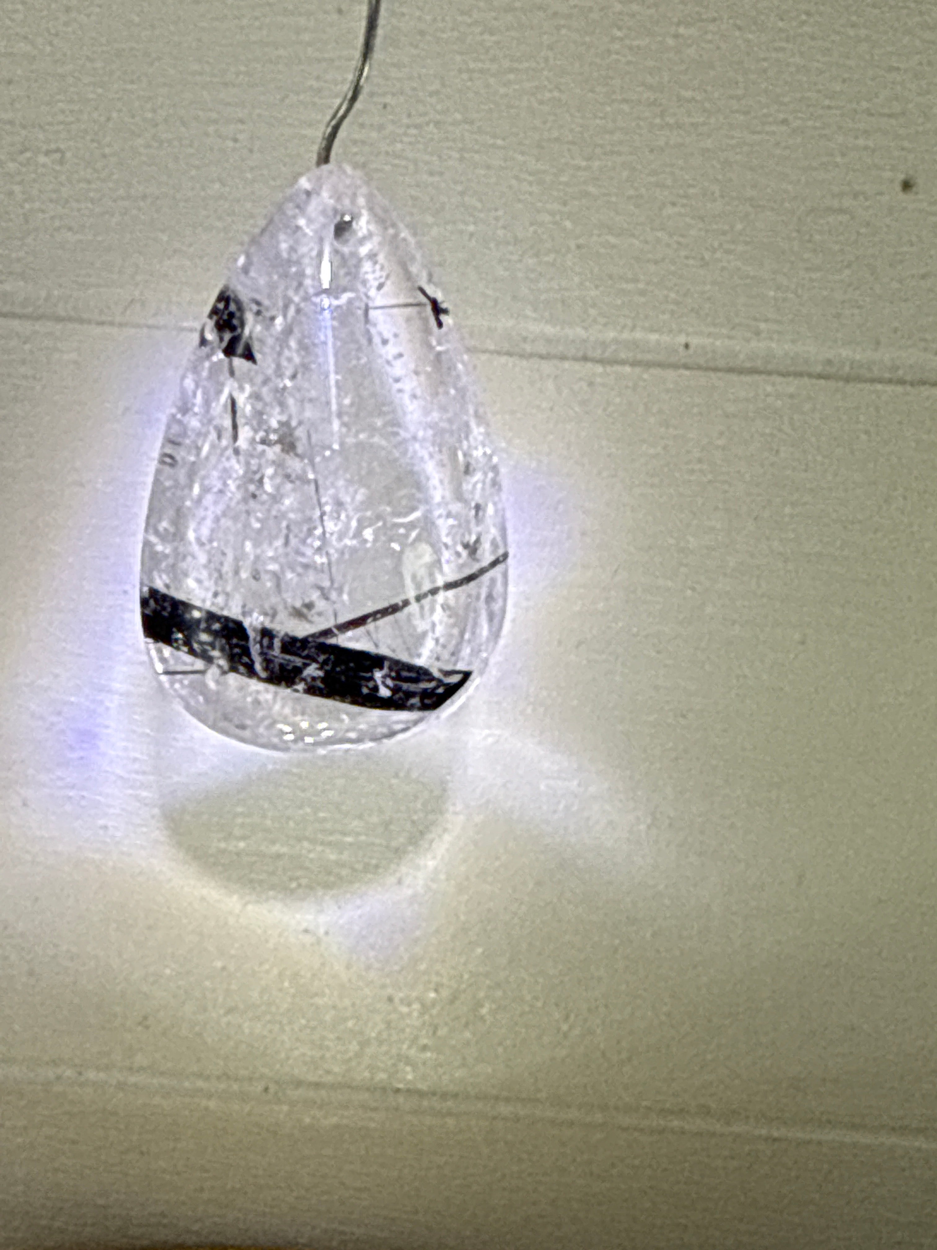 Black Tourmaline in Quartz Pendant