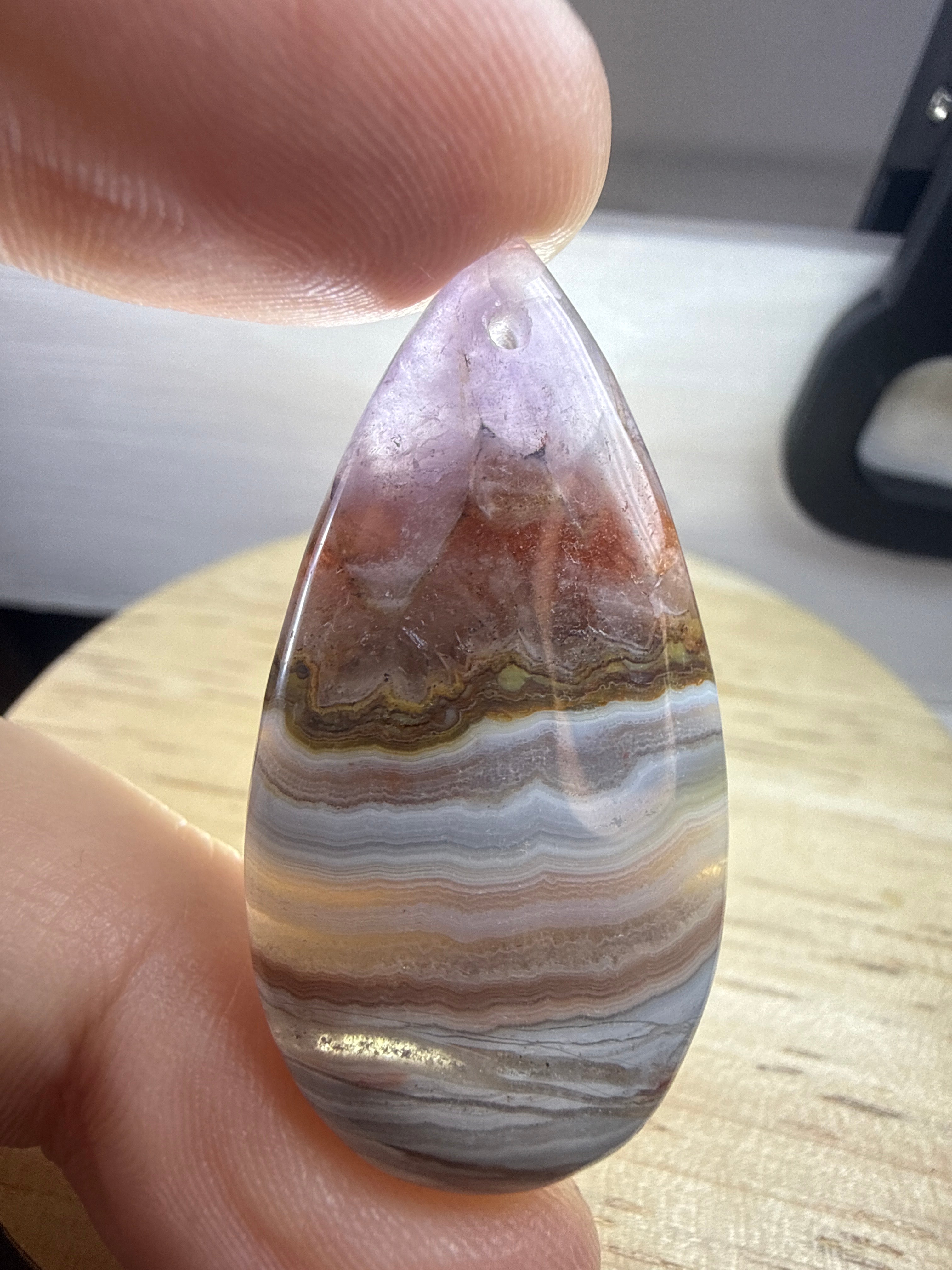 Amethyst with Mexican Lace Agate Pendant