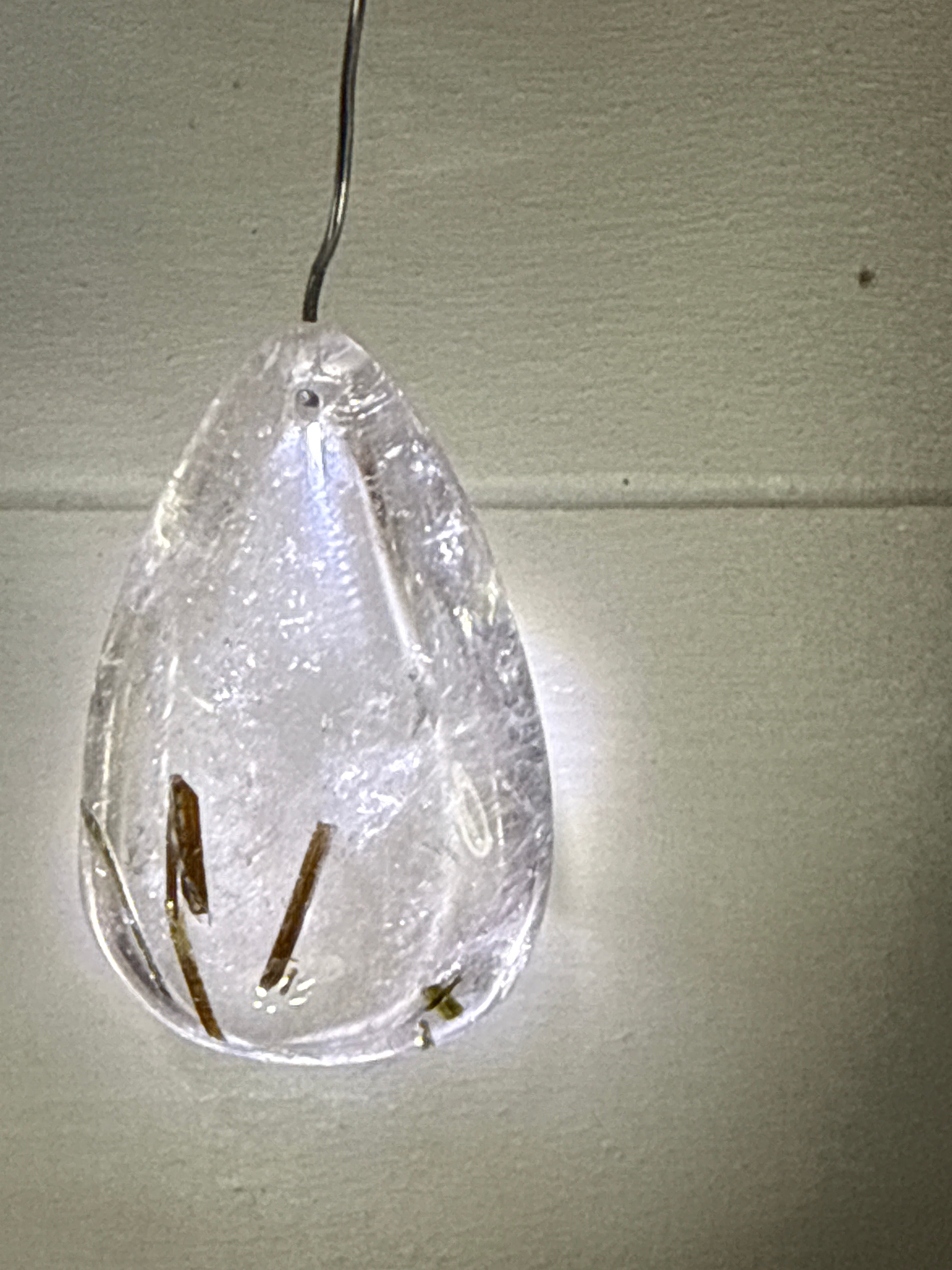Green Tourmaline in Quartz Pendant