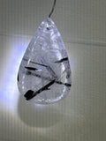 Black Tourmaline in Quartz Pendant