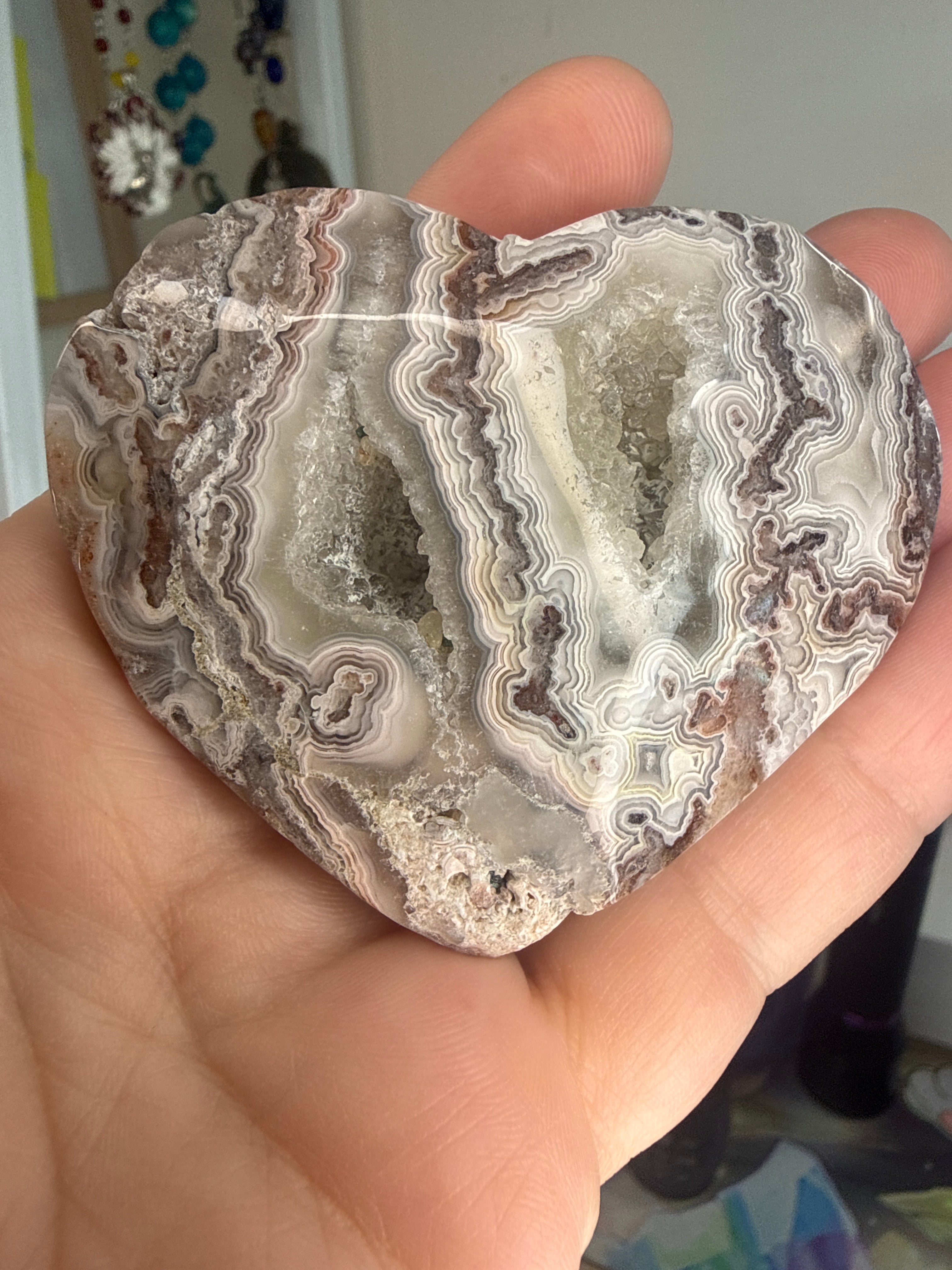 Mexican Lace Agate Heart