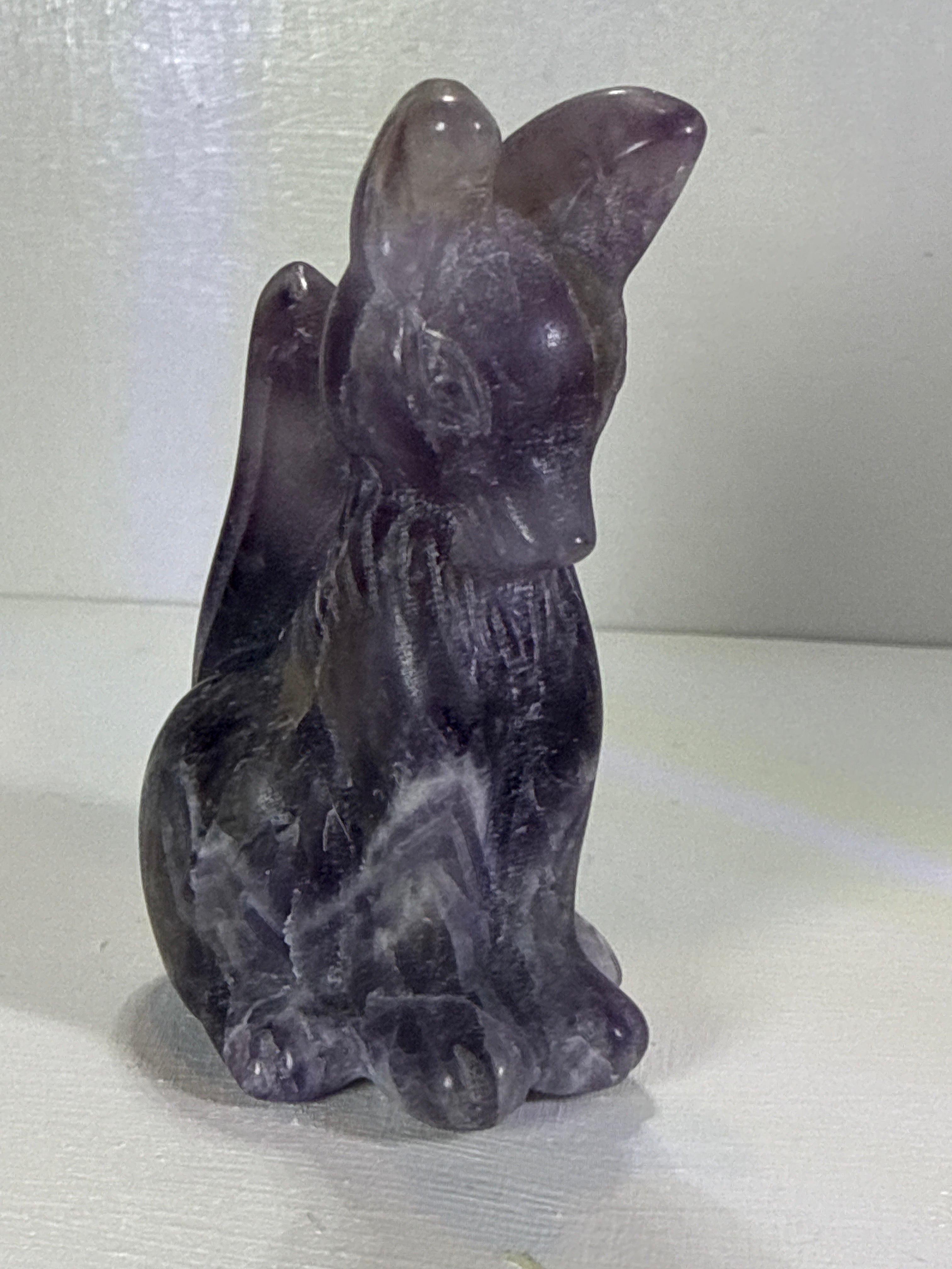 Dream Amethyst Fox Carving
