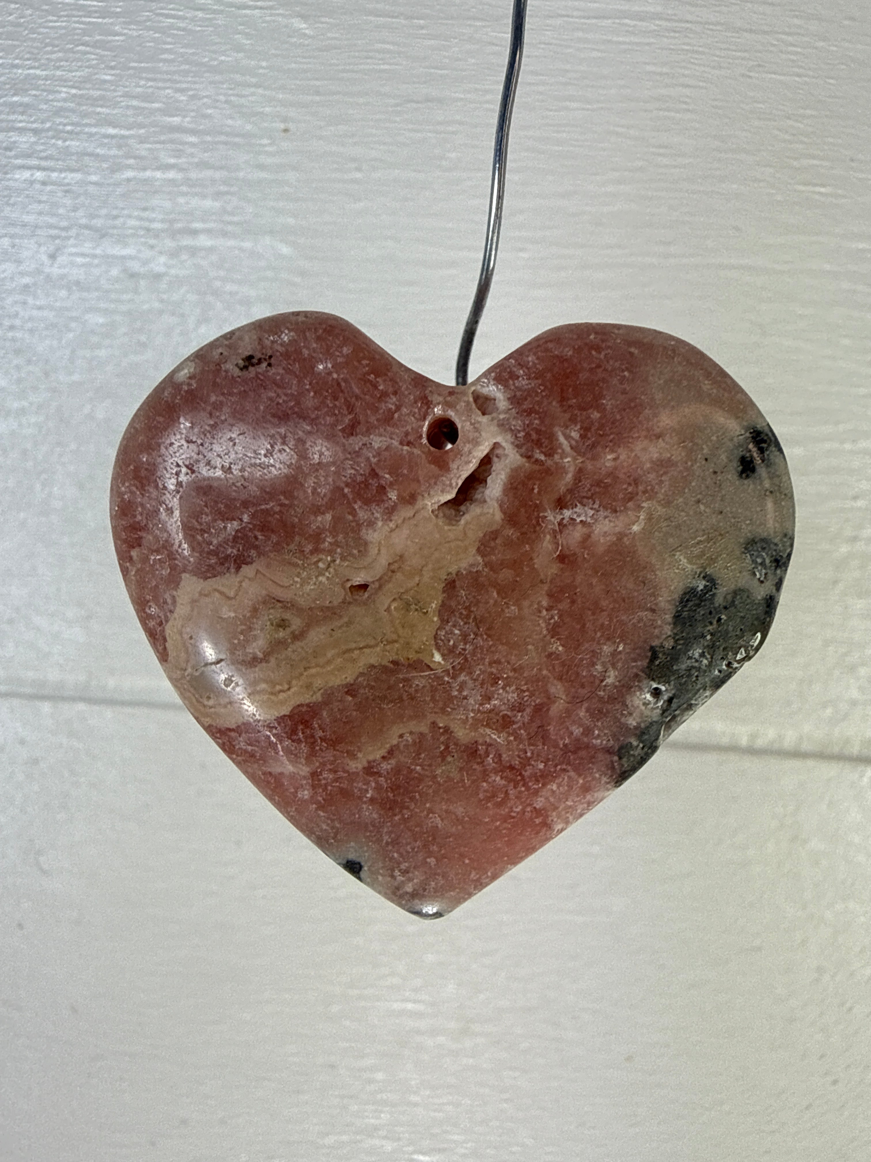 Rhodochrosite Heart Pendant