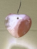 Flower Agate Heart Pendant