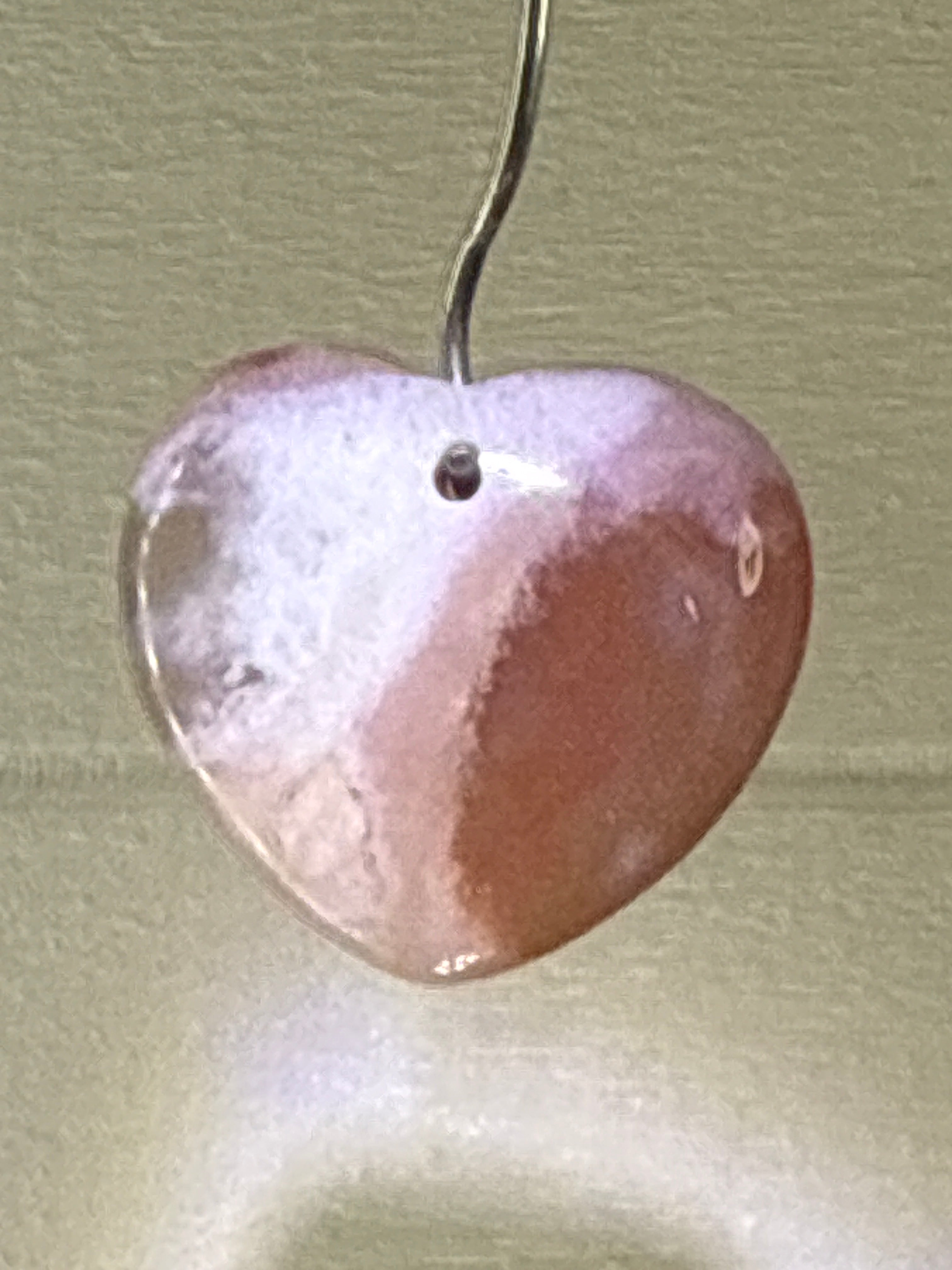 Flower Agate Heart Pendant