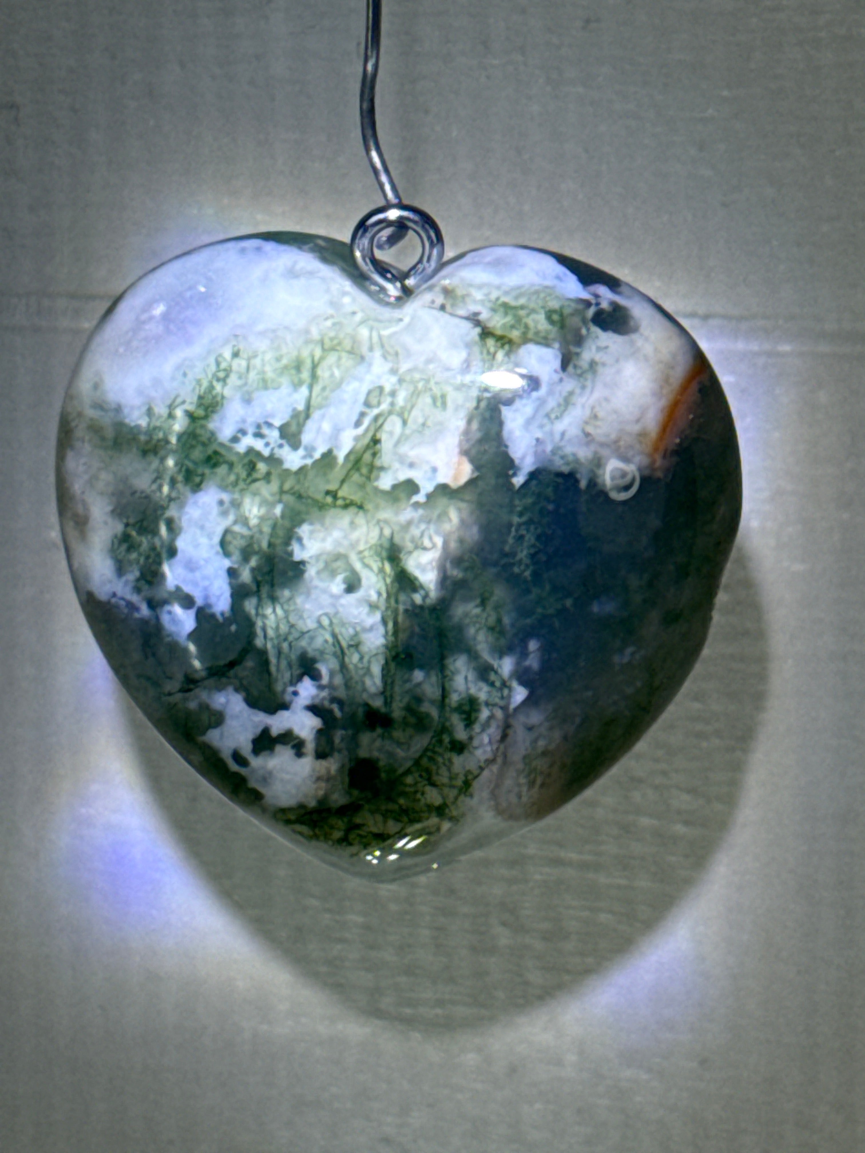 Moss Agate Heart Pendant