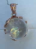 Rainbow Crackle Clear Quartz Pendant