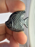 Hematite Fish Pendant