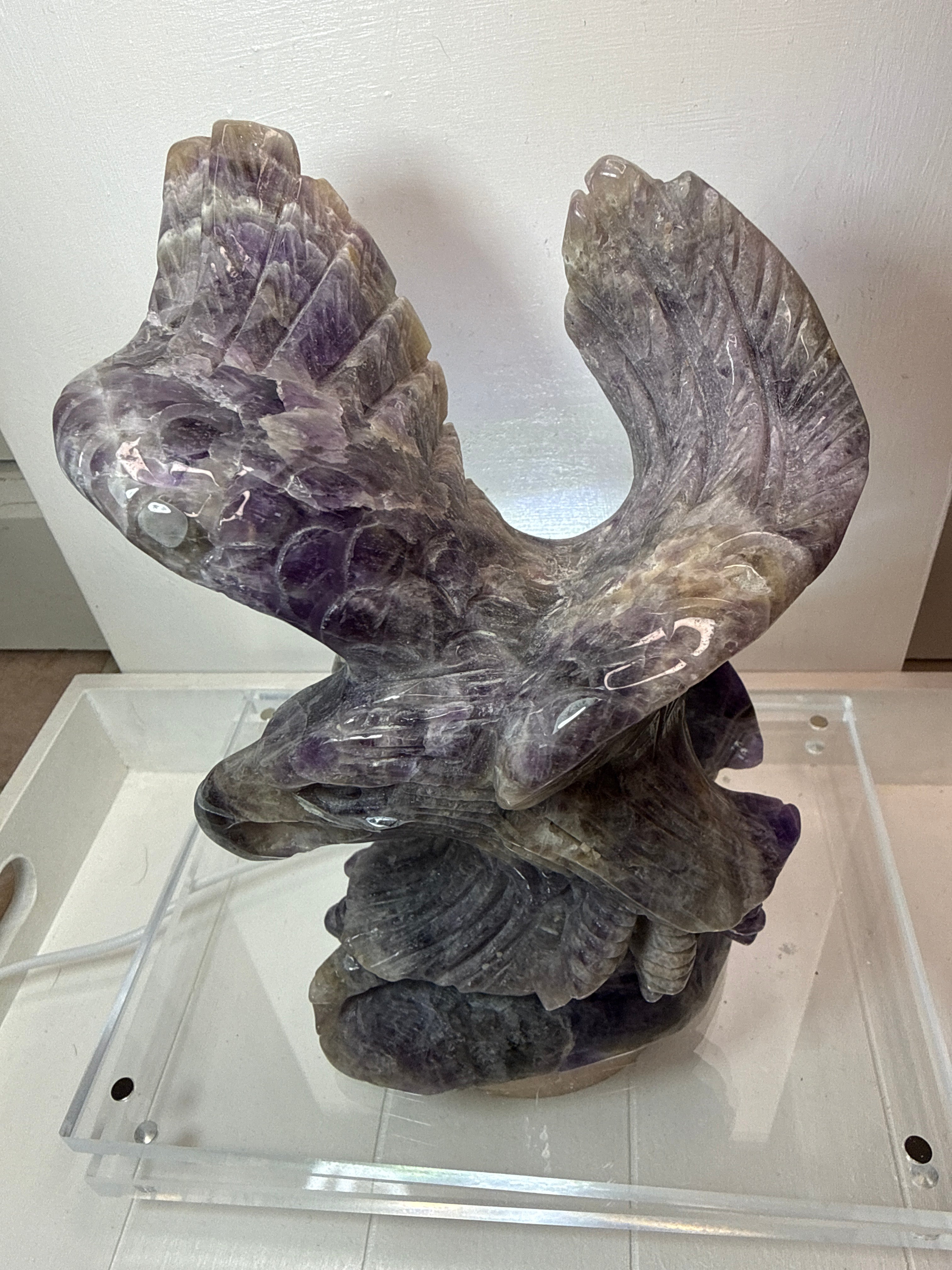 Root Fluorite Eagle Carving