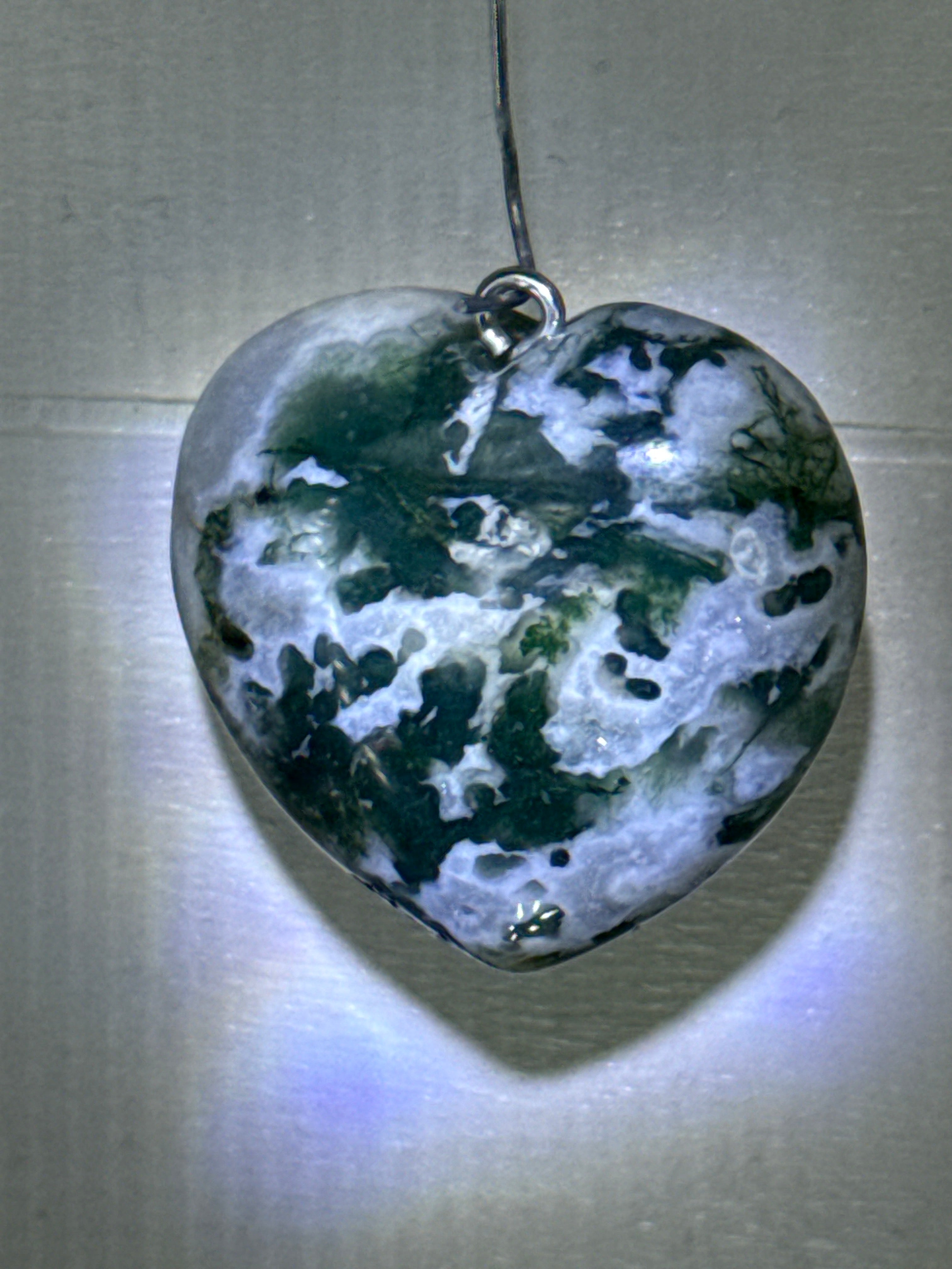 Moss Agate Heart Pendant