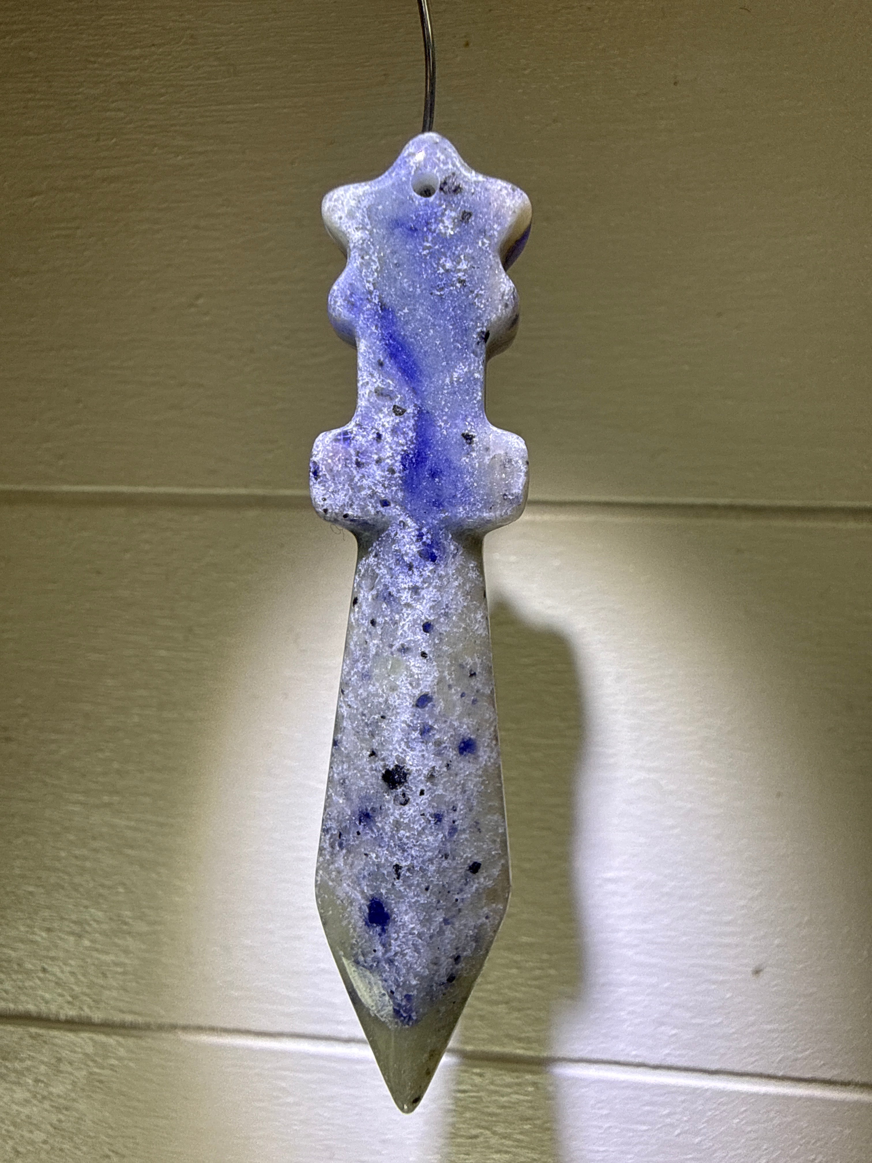 Sodalite Sword Carved Pendant