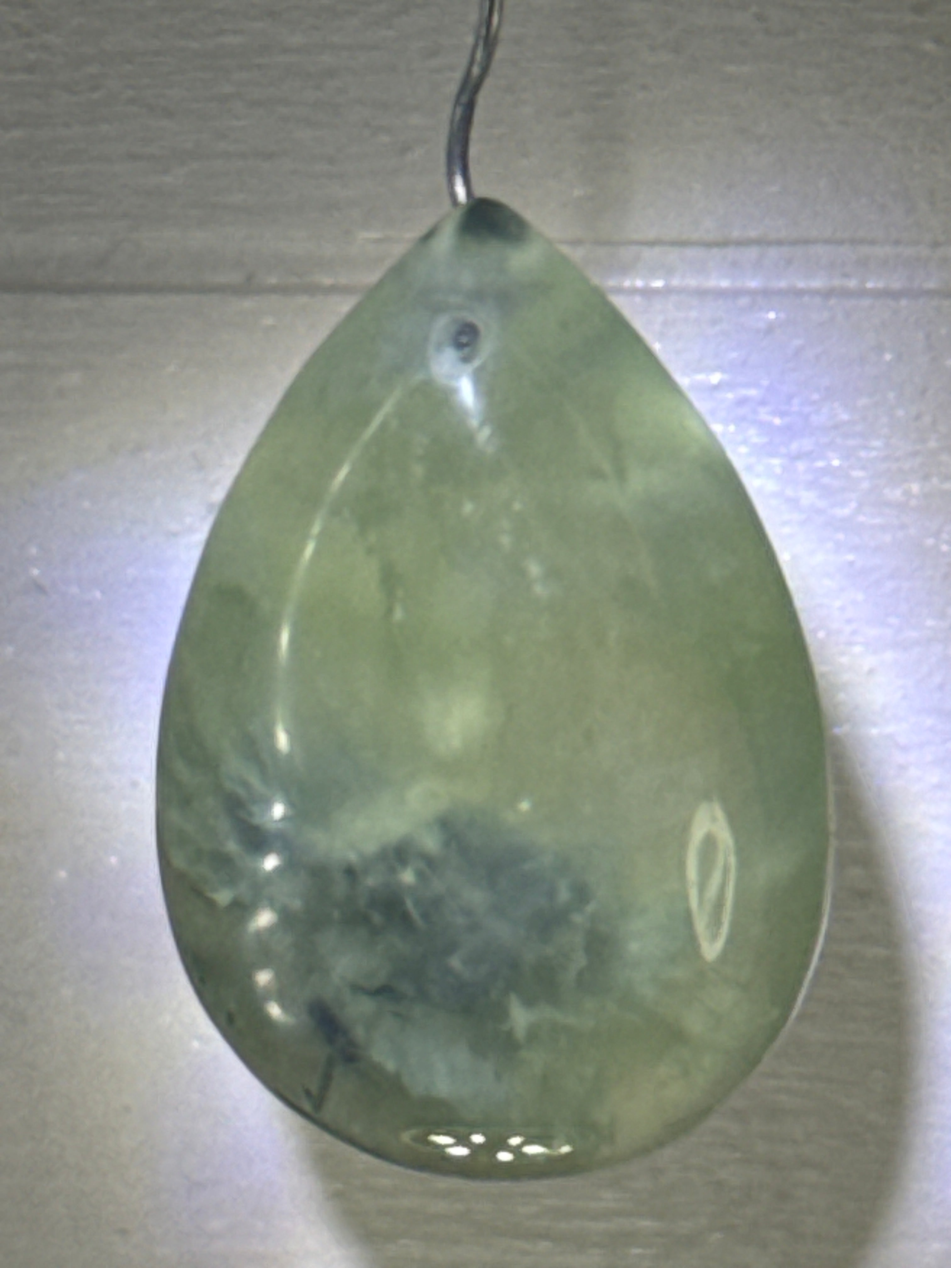 Prehnite with Epidote Pendant
