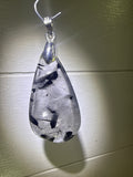 Black Tourmaline in Quartz Pendant