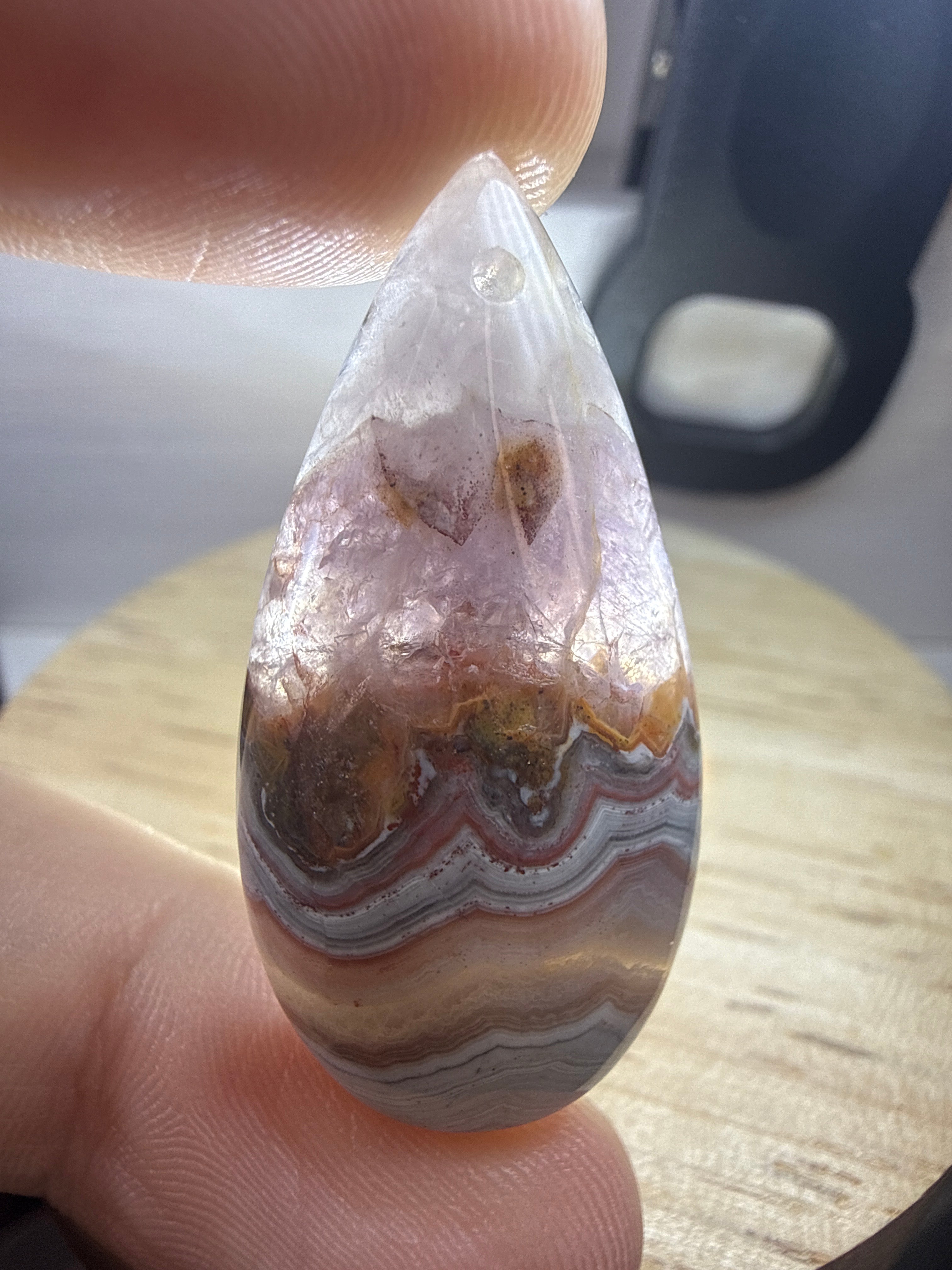 Amethyst with Mexican Lace Agate Pendant