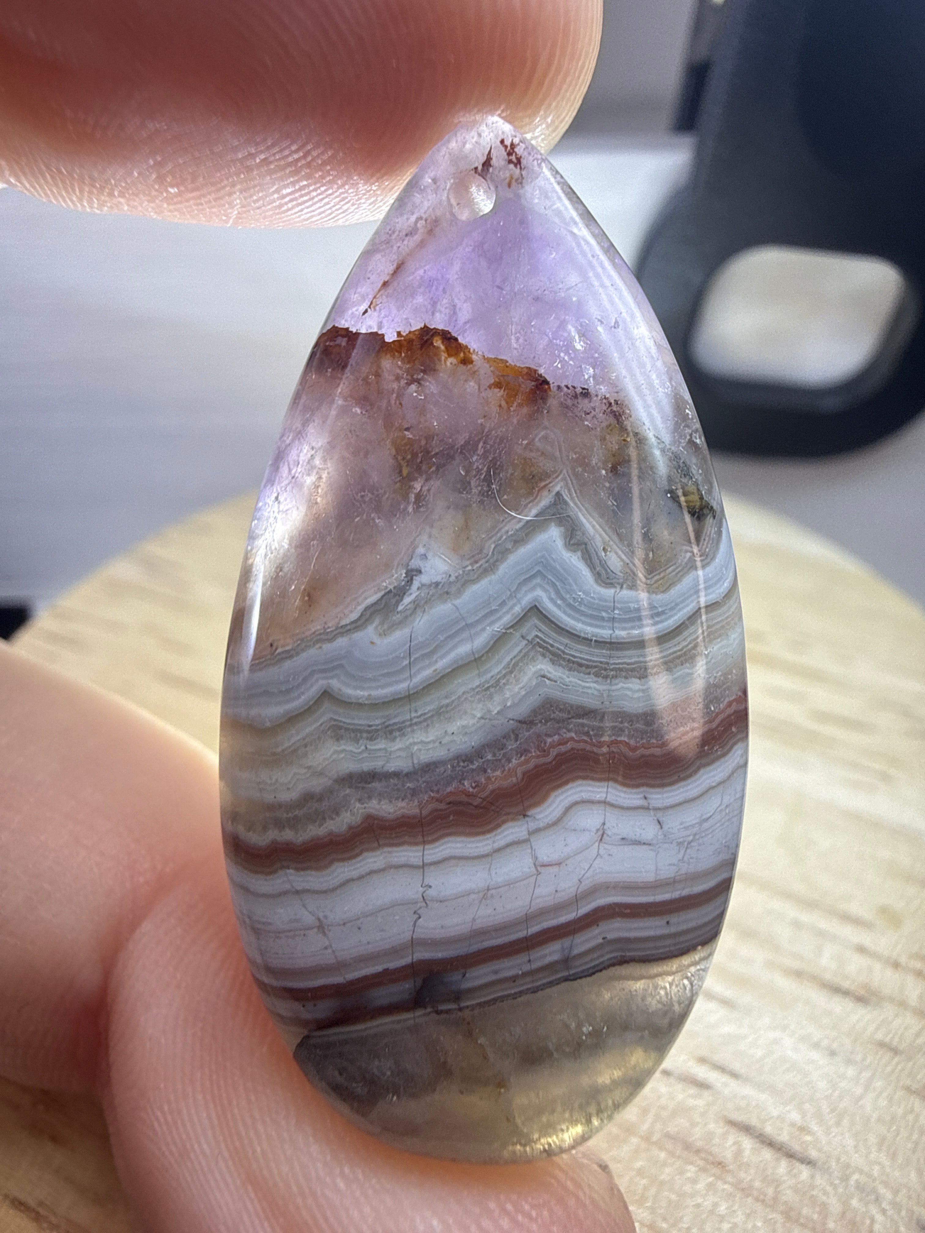 Amethyst with Mexican Lace Agate Pendant