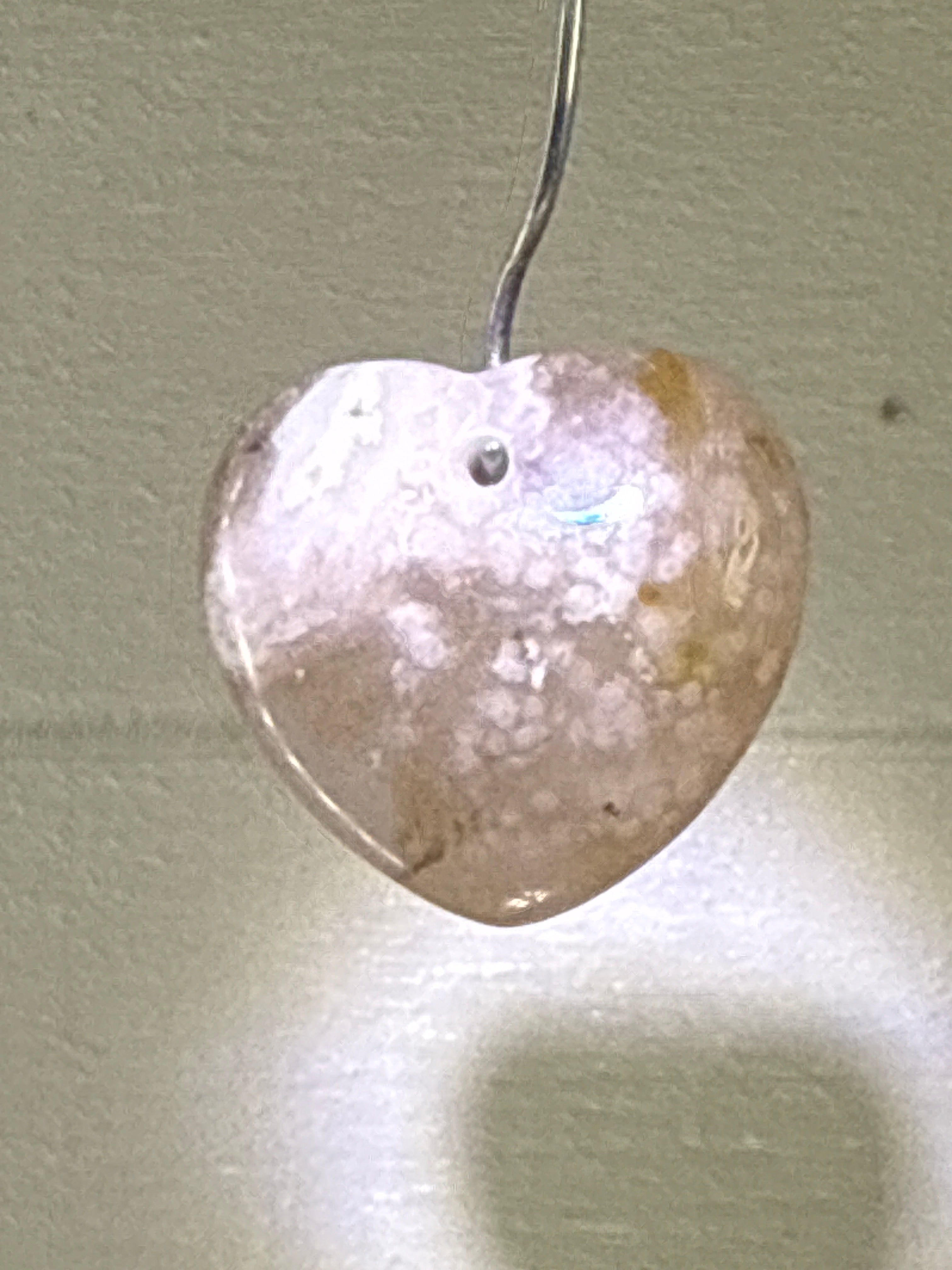 Flower Agate Heart Pendant