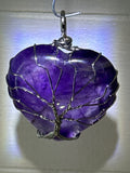 Amethyst Heart Tree of Life Pendant