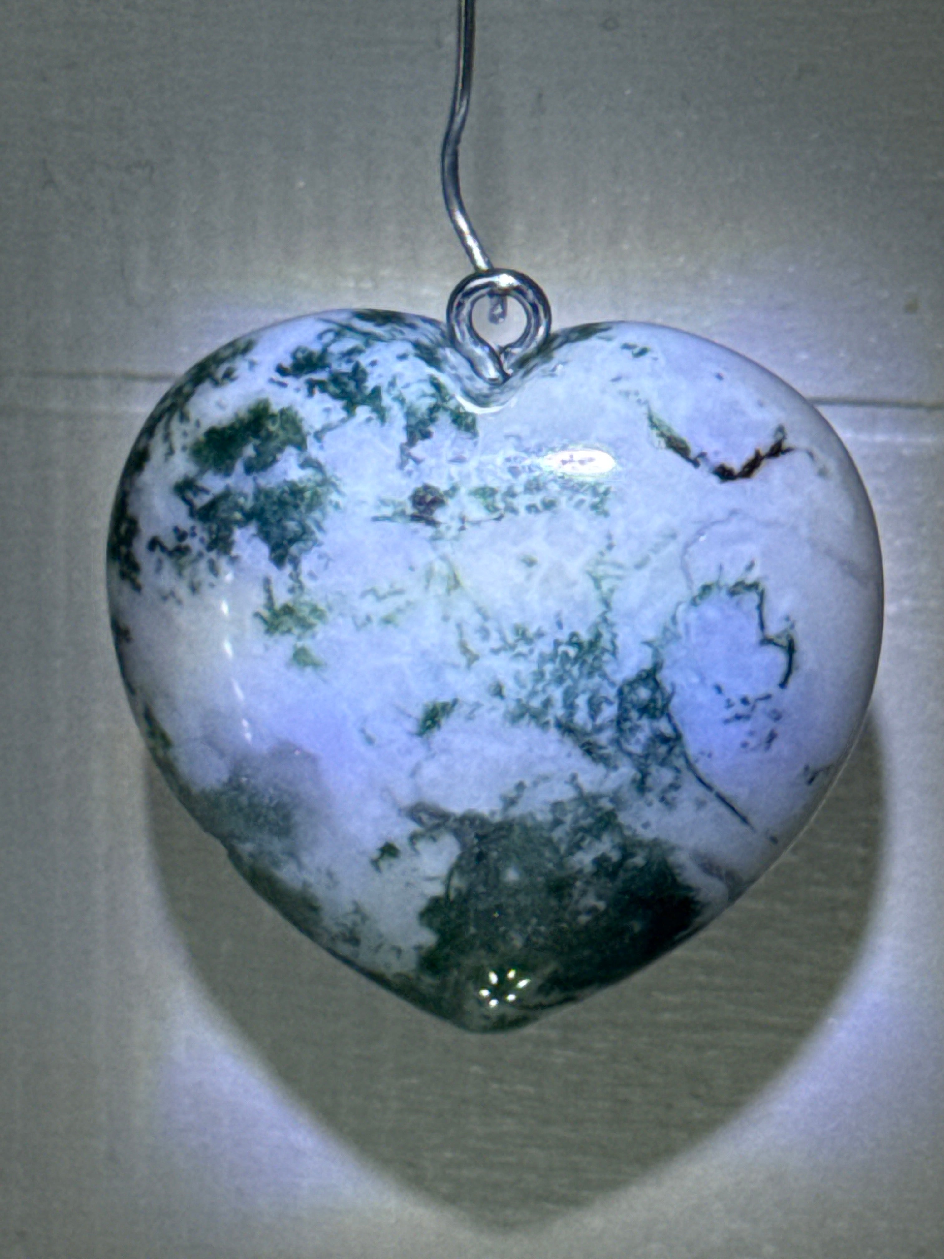 Moss Agate Heart Pendant