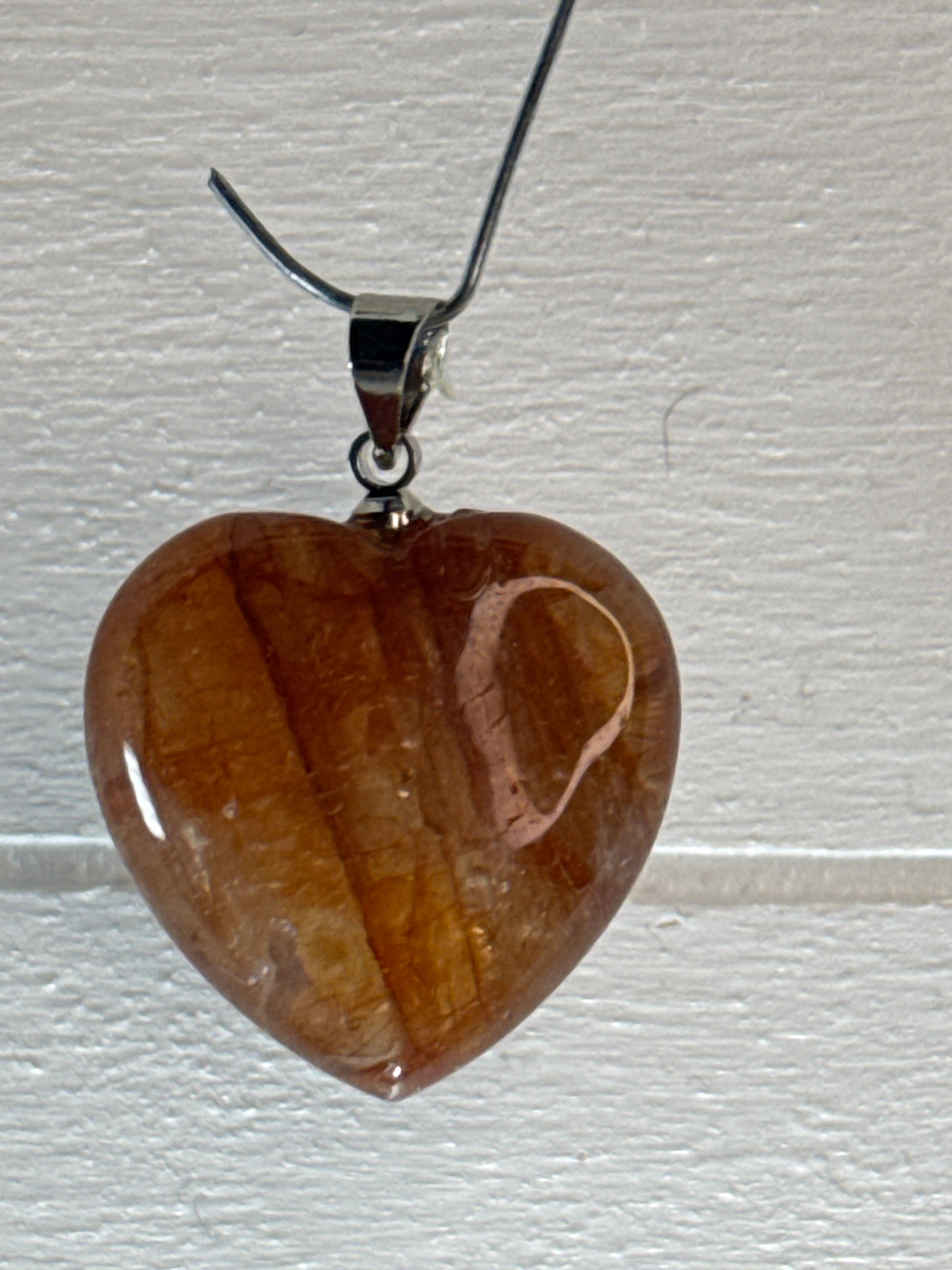 Fire Quartz Heart Pendant