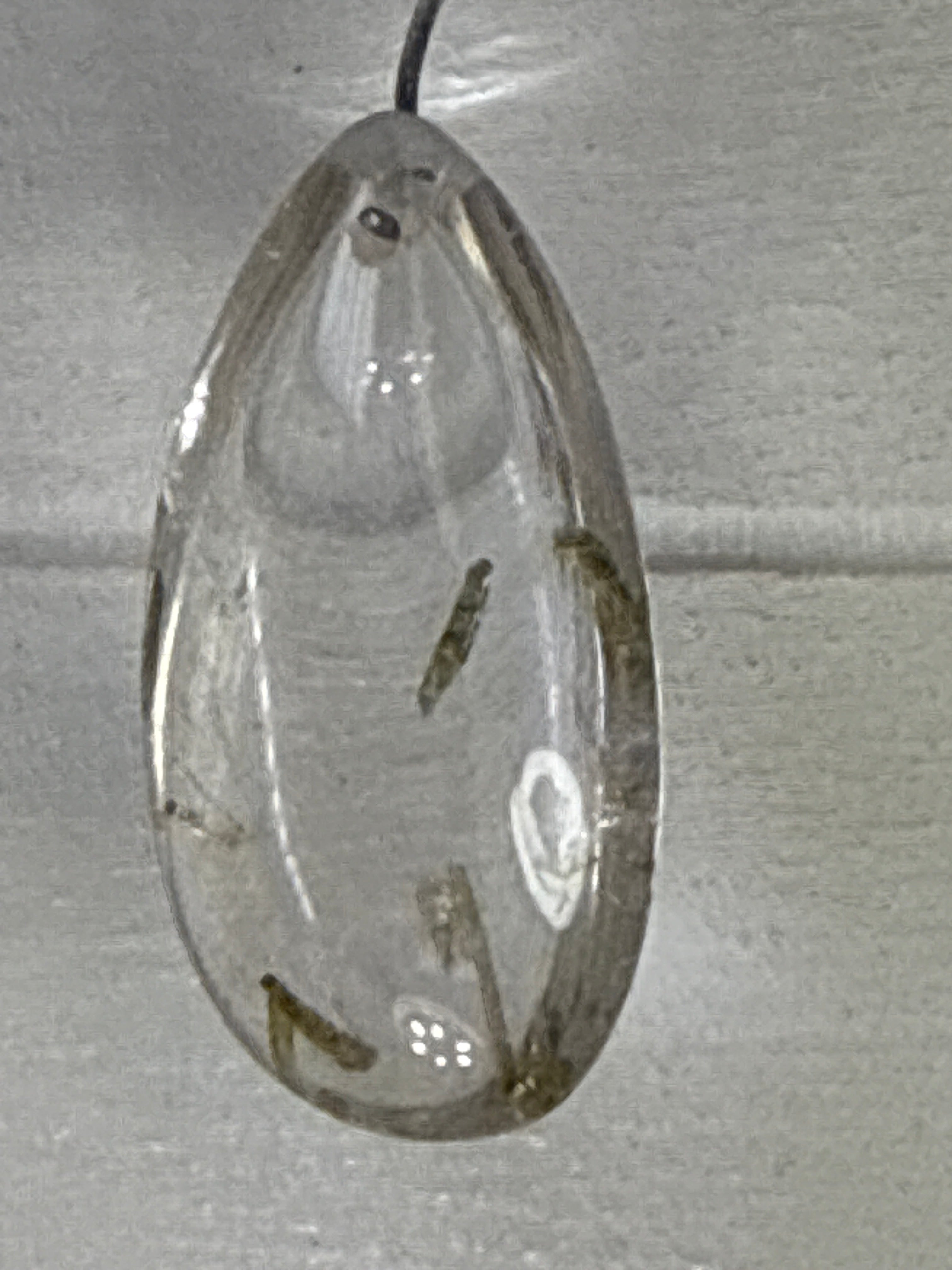 Green Tourmaline in Quartz Pendant